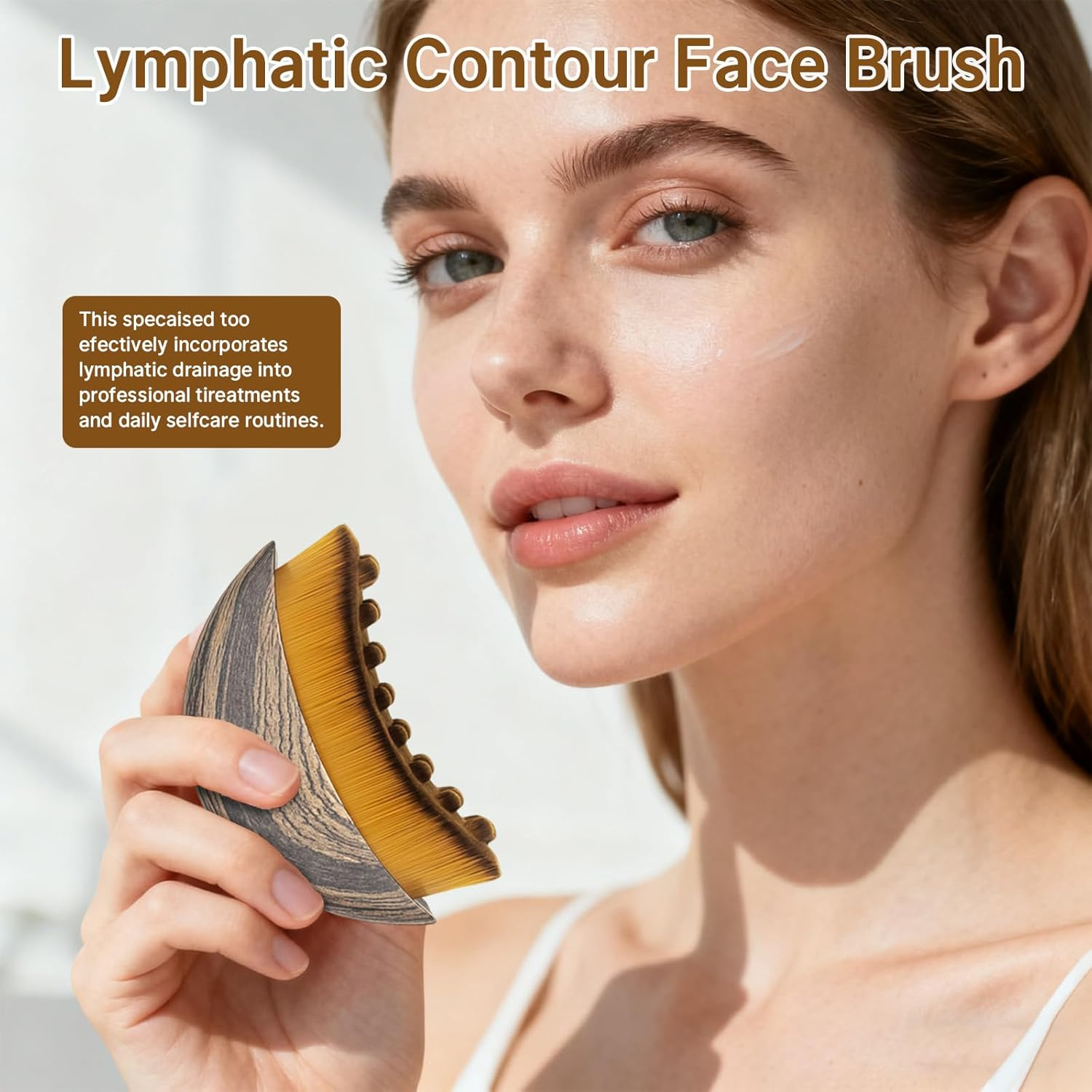 Lyrkonety Lymphatic Contour Face Brush, Dry Brushing Face Brush for Skin Care Tools, Lymphatic Drainage Massager for Face Chin & Jawline Sculpting and Relieve Fatigue image number 2