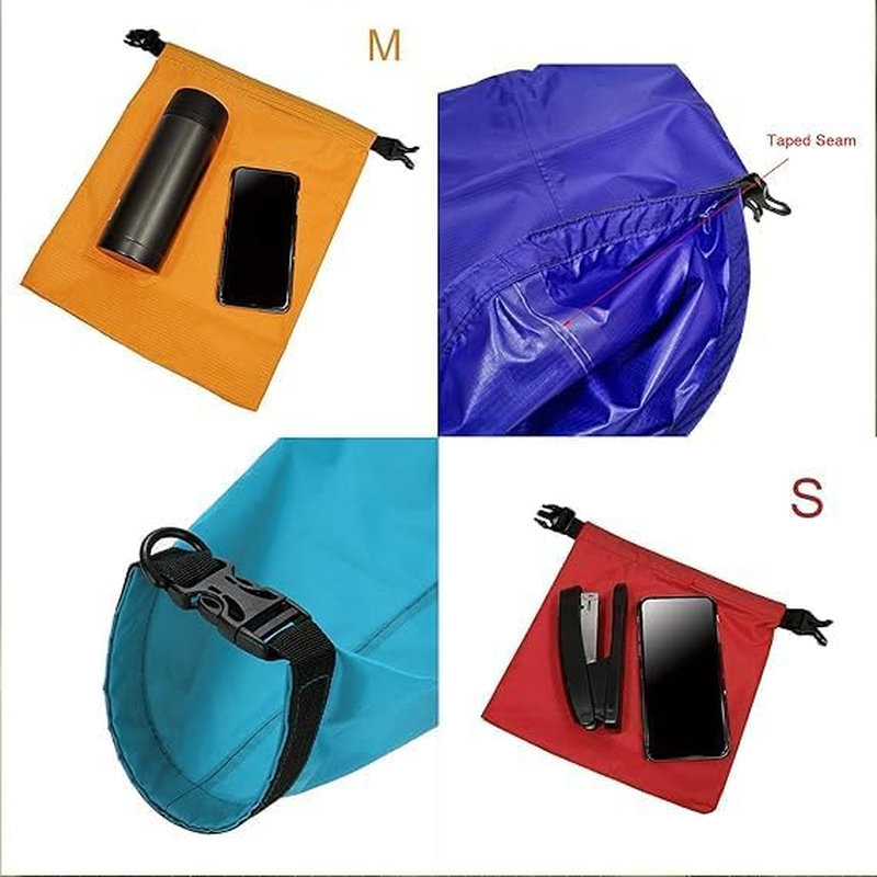 YSHIGUING 6 Pcs Waterproof Dry Bags Dry Sack Dry Pouch Portable Big Capacity Combo Pouch Snorkeling Drifting Bag for Travel Rafting Drifting Swimming Snorkeling Camping Cycling Fishing Accessories image number 4