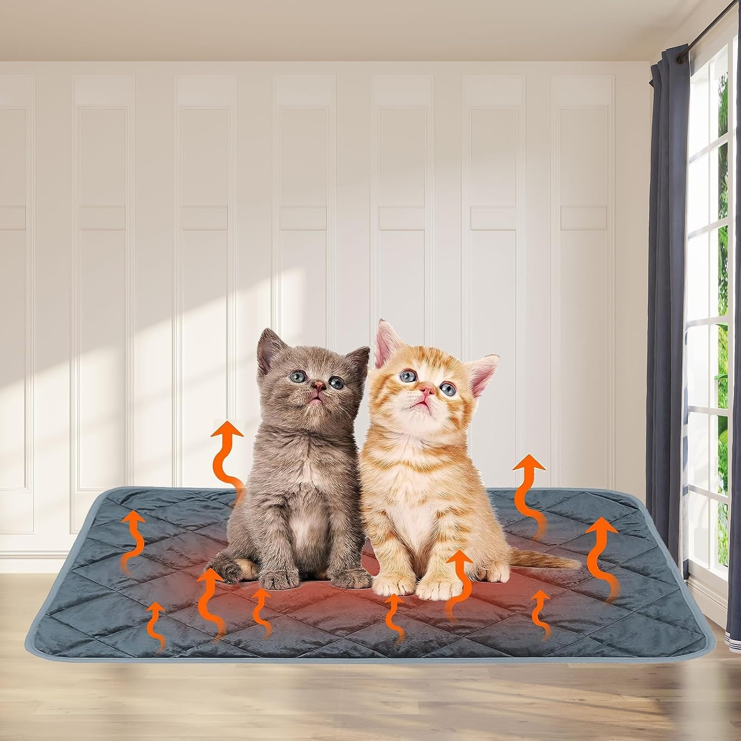 Self-Heating Blanket Cat and Dogs, 50 X 40 Cm, Cat Blanket, Fluffy Self-Warming Cat Blanket, Self-Warming Dog Blanket, Pet Heat Cushion for Indoor, Blanket for Cats and Dogs, Washable Thermal Blanket image number 1