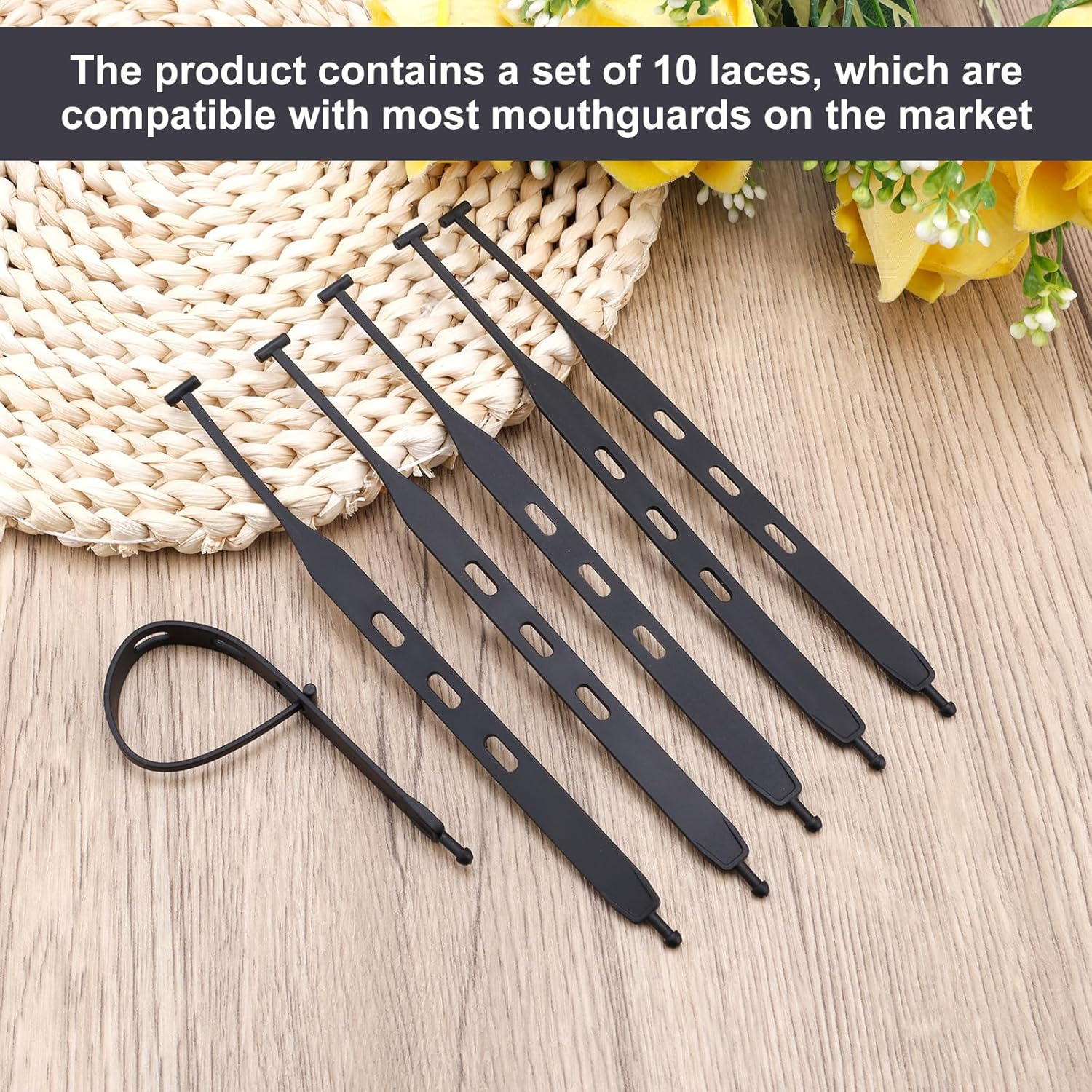 10Pcs Football Mouth Guard Tether Only, Universal Rugby Mouth Guard Replacement Strap Football Mouthpiece Strap for Youth Sports Boxing Hockey Basketball Rugby MMA for Most Mouthguards image number 2