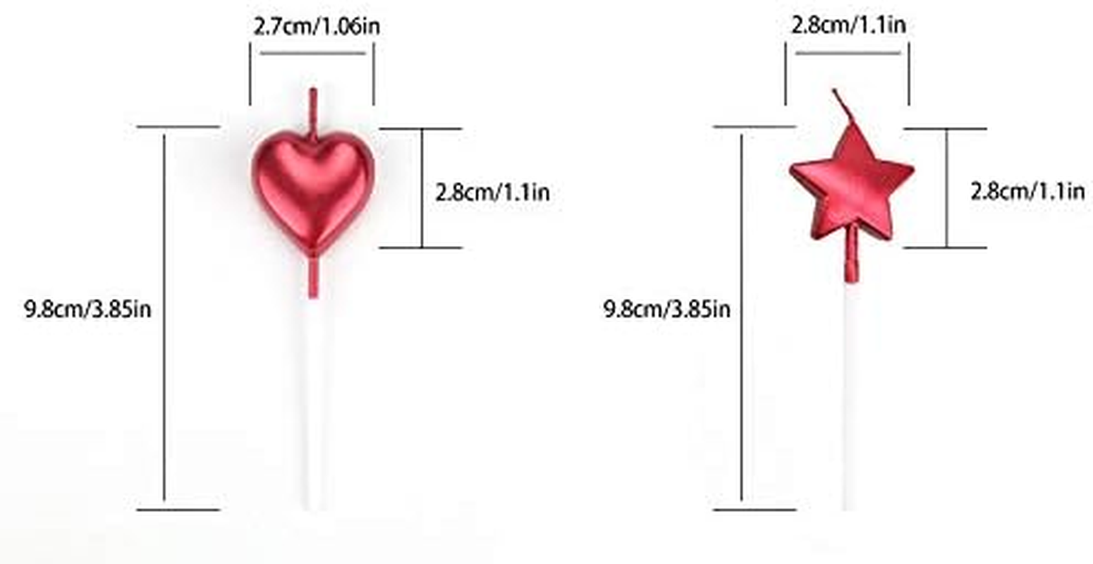 10 Cute Heart Shaped and Star Birthday Candles Multi Color Cake Candle Toppers for Party Wedding Cake Decoration Supplies Cute Birthday Decorations (Classic, Heart Star) image number 6