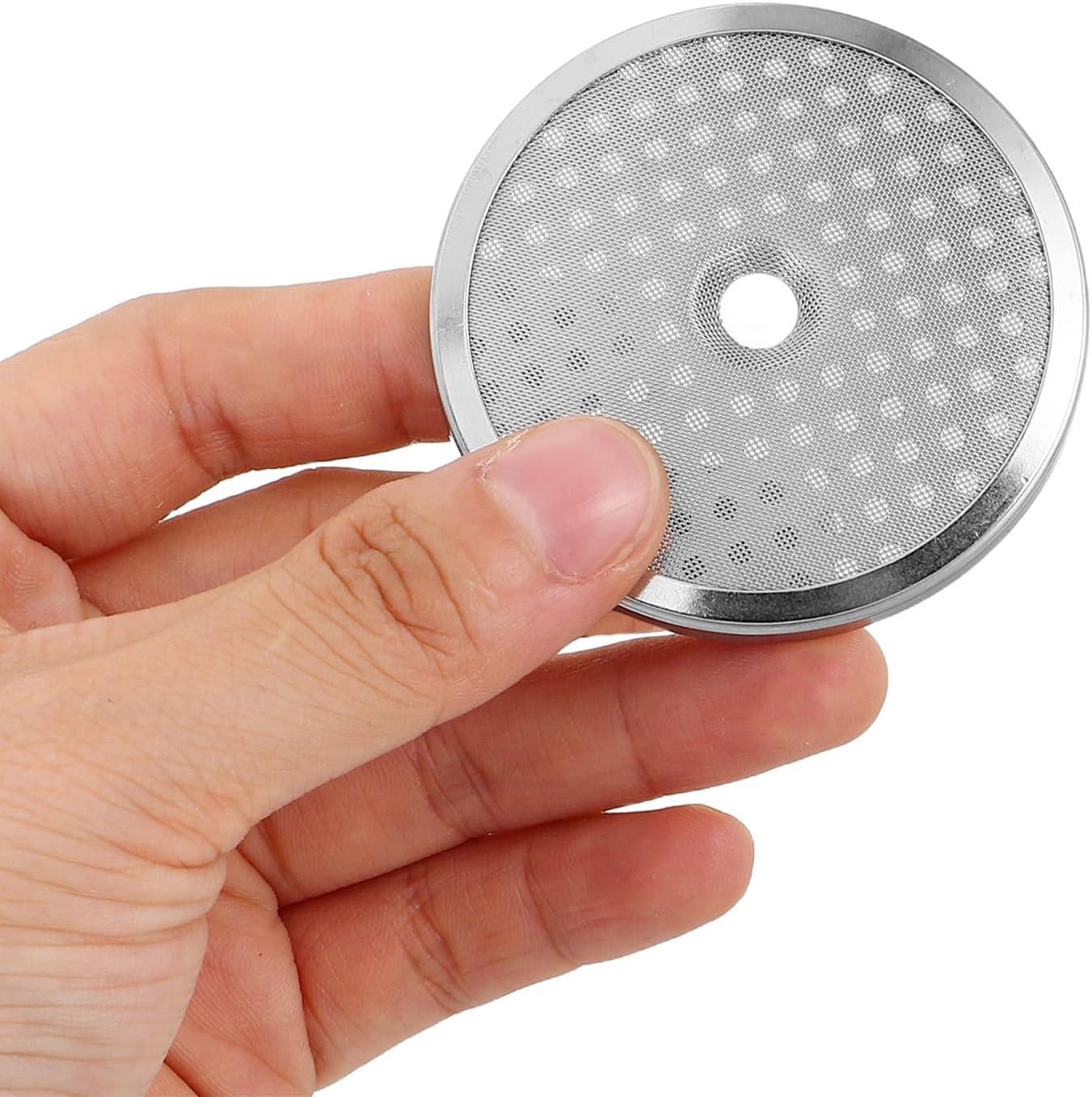 Angoily 2Pcs Stainless Steel Coffee Machine Filter Replacement, Reusable Espresso Mesh Screen Puck Filter Basket for Home and Office Brewing image number 5