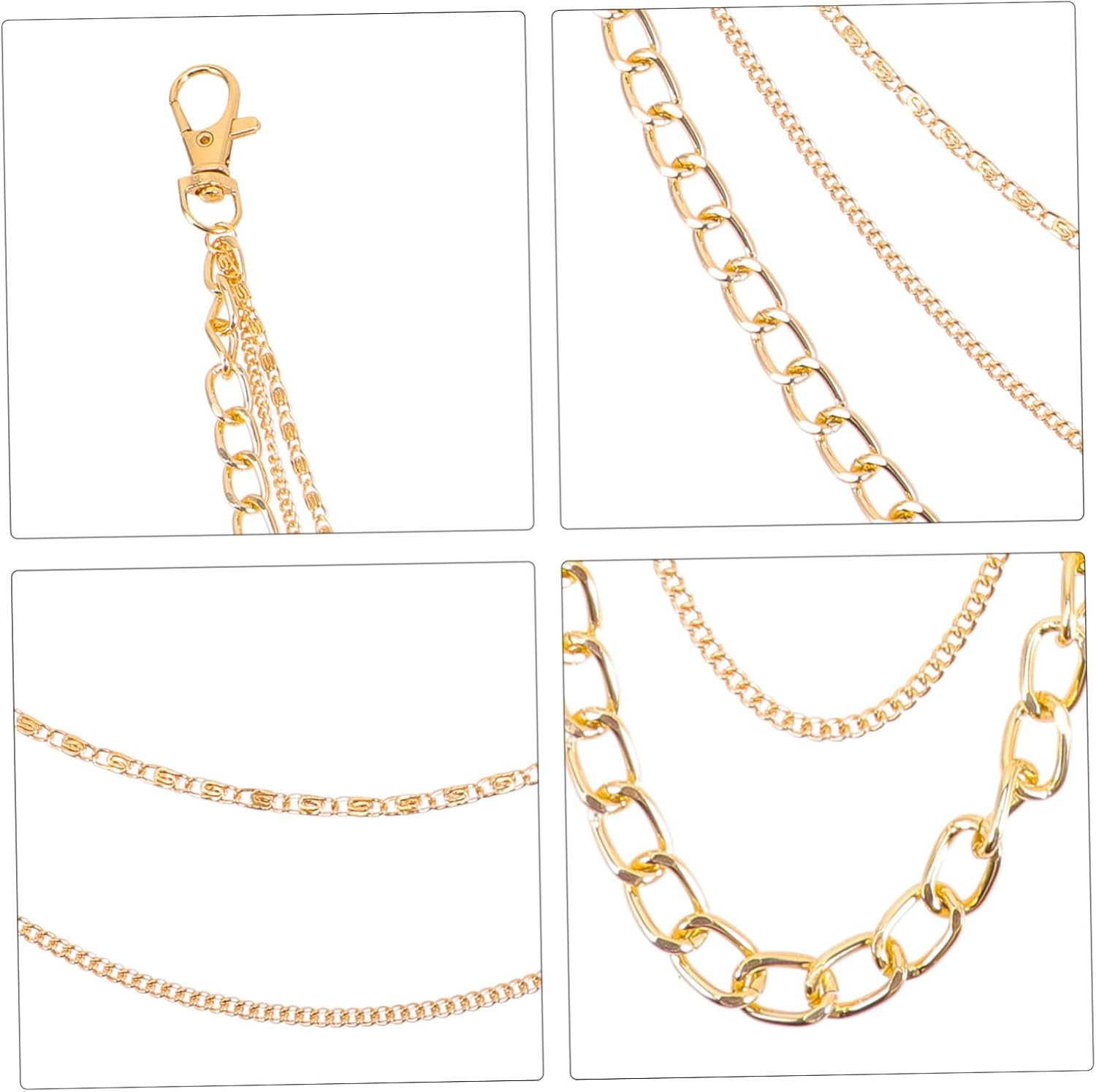 POPETPOP 2Pcs Metal Pants Chain for Men and Women Wear-Resistant Decorative Jeans Chains with Lobster Clasps Punk Style Hanging Wallet and Keychain Accessories for Jackets and Bags image number 2