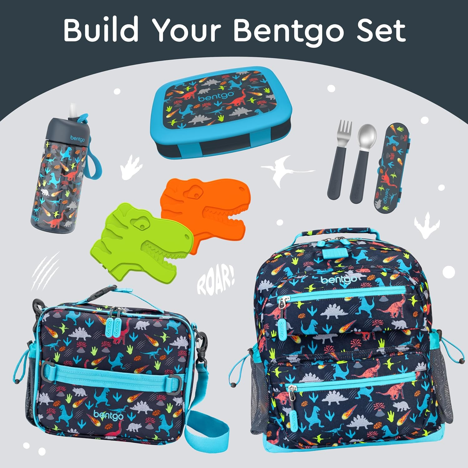 Bentgo Kids Prints Lunch Box - Dinosaurs - Bug Buddies image number 3