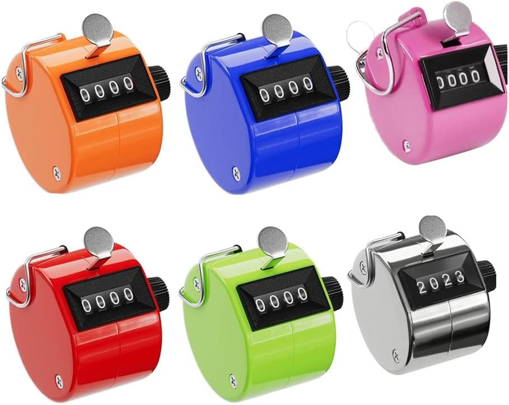 Tally Counter 6 PCS Hand Tally Counters Manual Click Counter 4 Digit Clicker Counter Number for Counting Golf Scoring, Click Counter with Finger Ring, for Counting, Coaching, Golf, Fishing image number 3