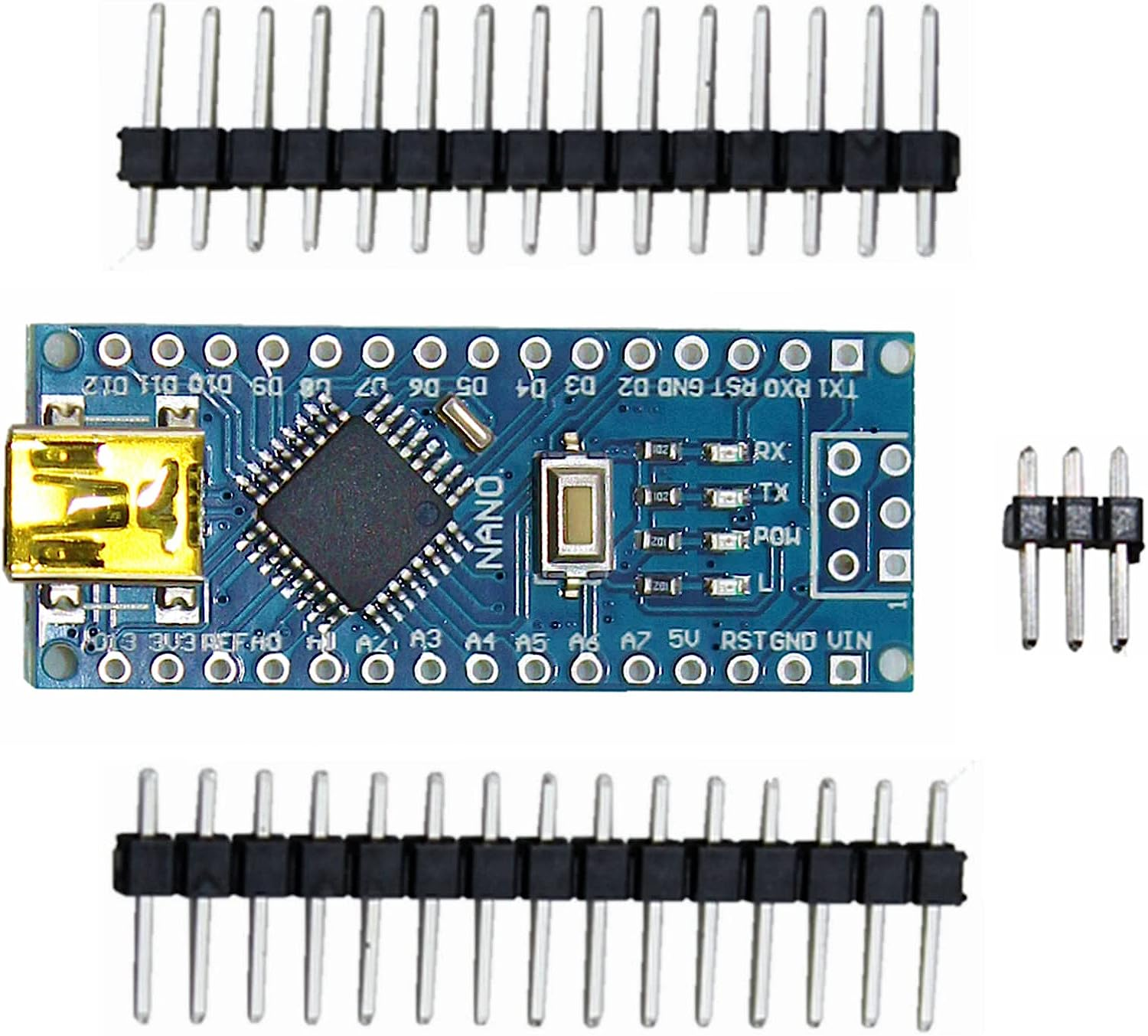 DIGISHUO 2Pcs Nano V3.0 Atmega328P CH340G | 5V 16M Type-C Port Module| Micro Controller Board Development Board with PIN Headers Pin Unsoldered