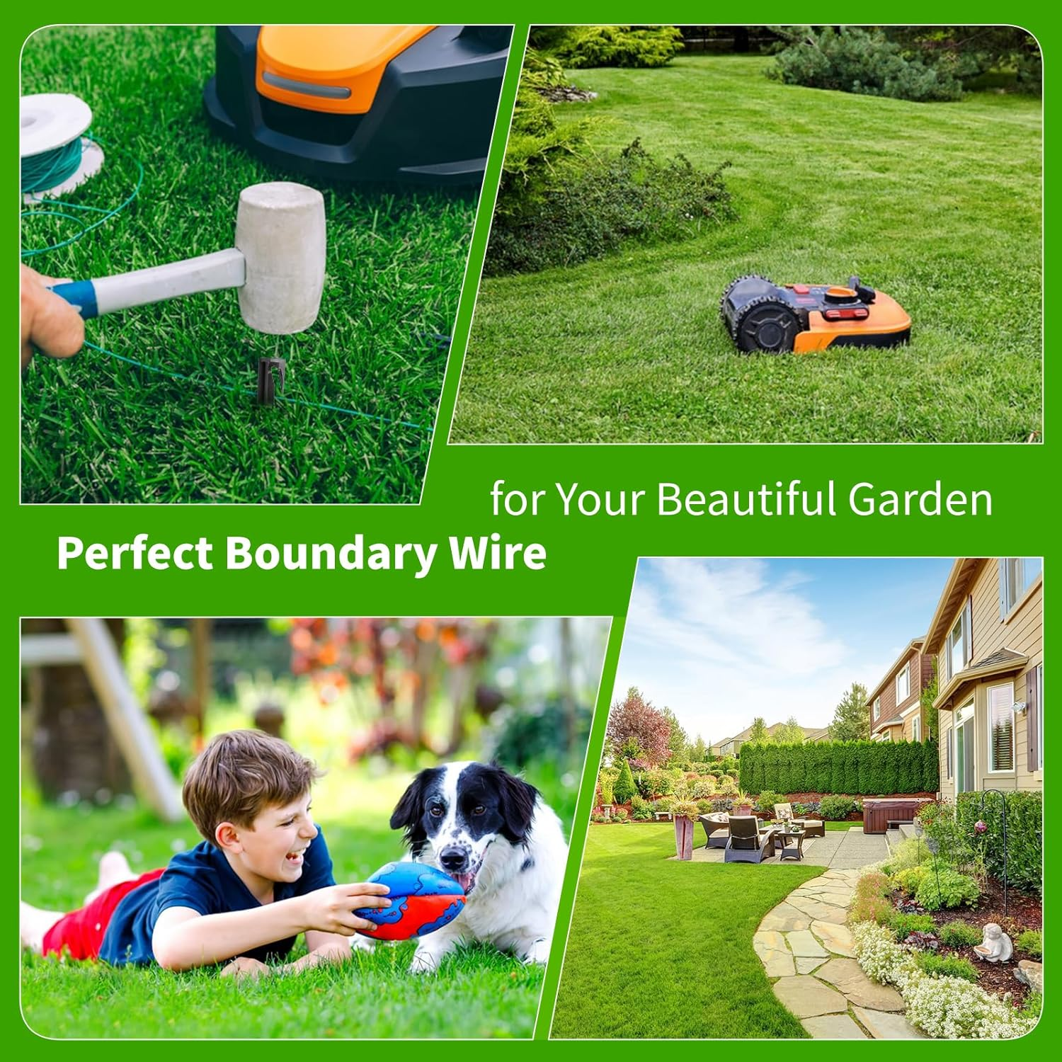 100 M Universal Boundary Cable for Robotic Lawnmower - Headley Tools Boundary Wire Contains 50 X Pegs + 10 X Cable Connectors + 9 X Titanium Blades Compatible with Gardena/Husqvarna/Worx image number 3