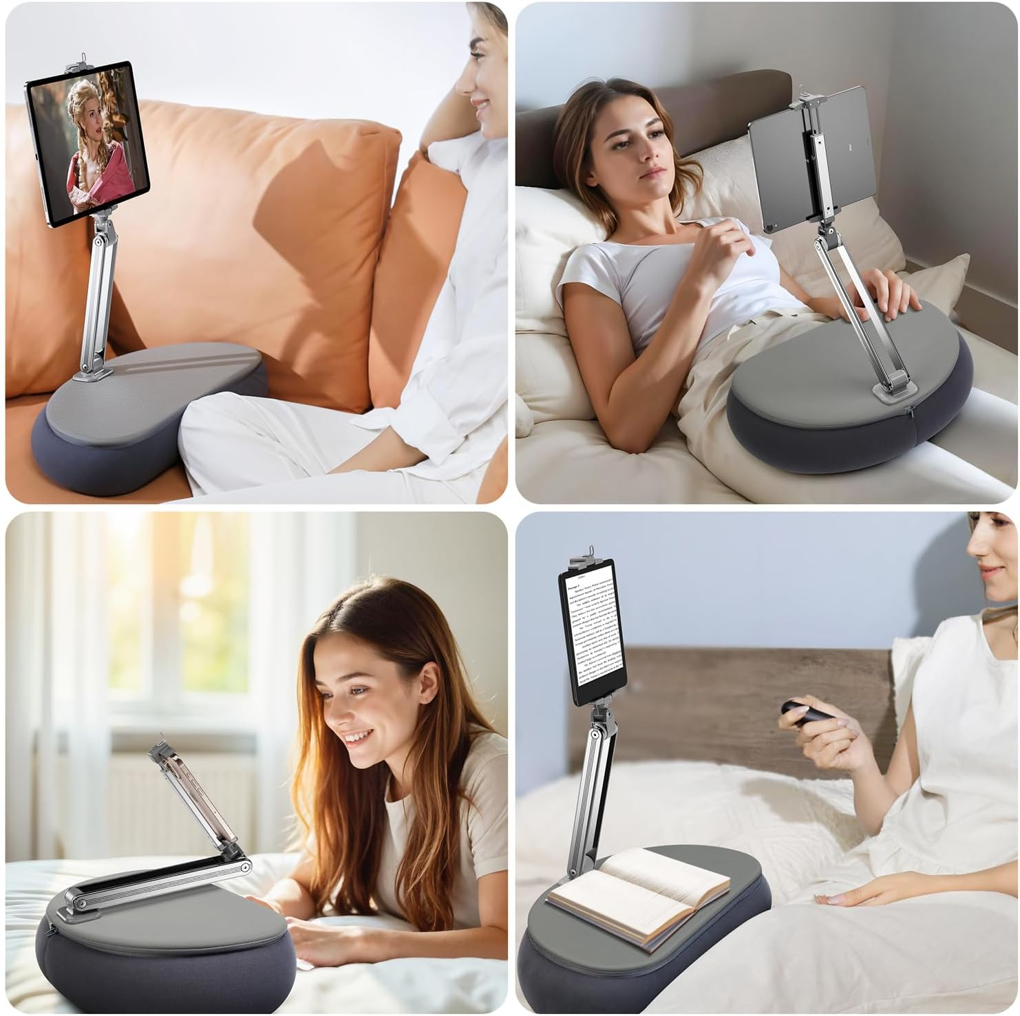 Elitehood 46 Cm Kindle Stand for Reading in Bed, Adjustable Tablet Pillow for Lap, Soft Kindle Pillow Stand for Bed Compatible with 6-13 Inch Cell Phone, Iphone, Ipad Pro Air Mini, Tablets image number 3