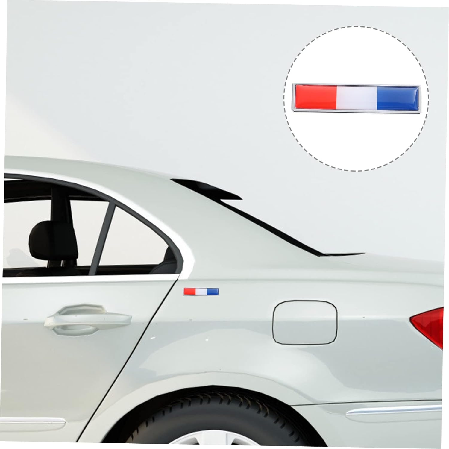 CLISPEED Car Metal Sticker French Flag 2Pcs Auto Decorative Metal Decal Car Styling Sticker Door Emblem for Vehicle and Home Decoration image number 4