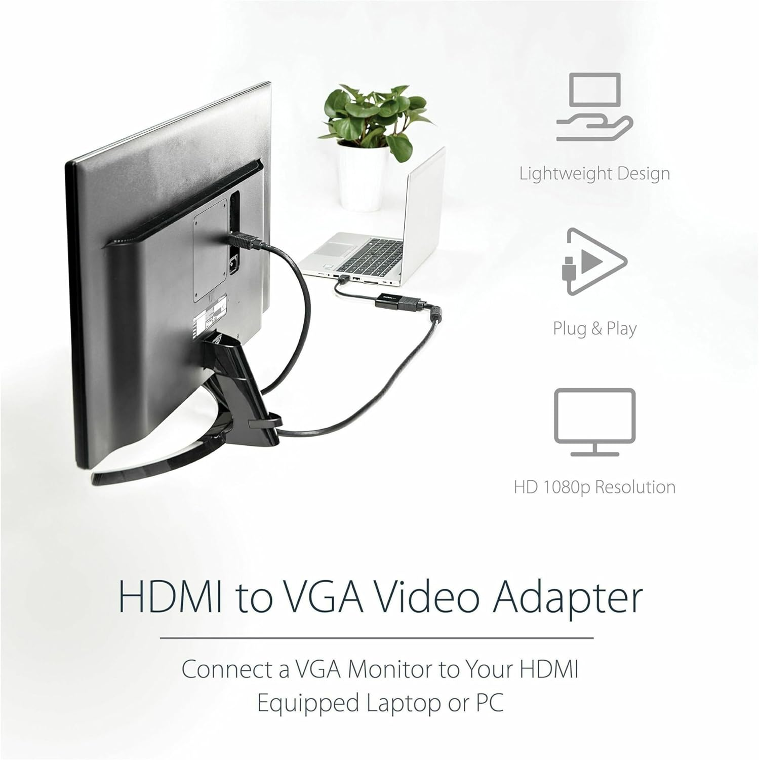 Startech.Com 1080P 60Hz HDMI to VGA High Speed Display Adapter, Active HDMI to VGA (M/F) Video Converter for Laptop/Desktop image number 6