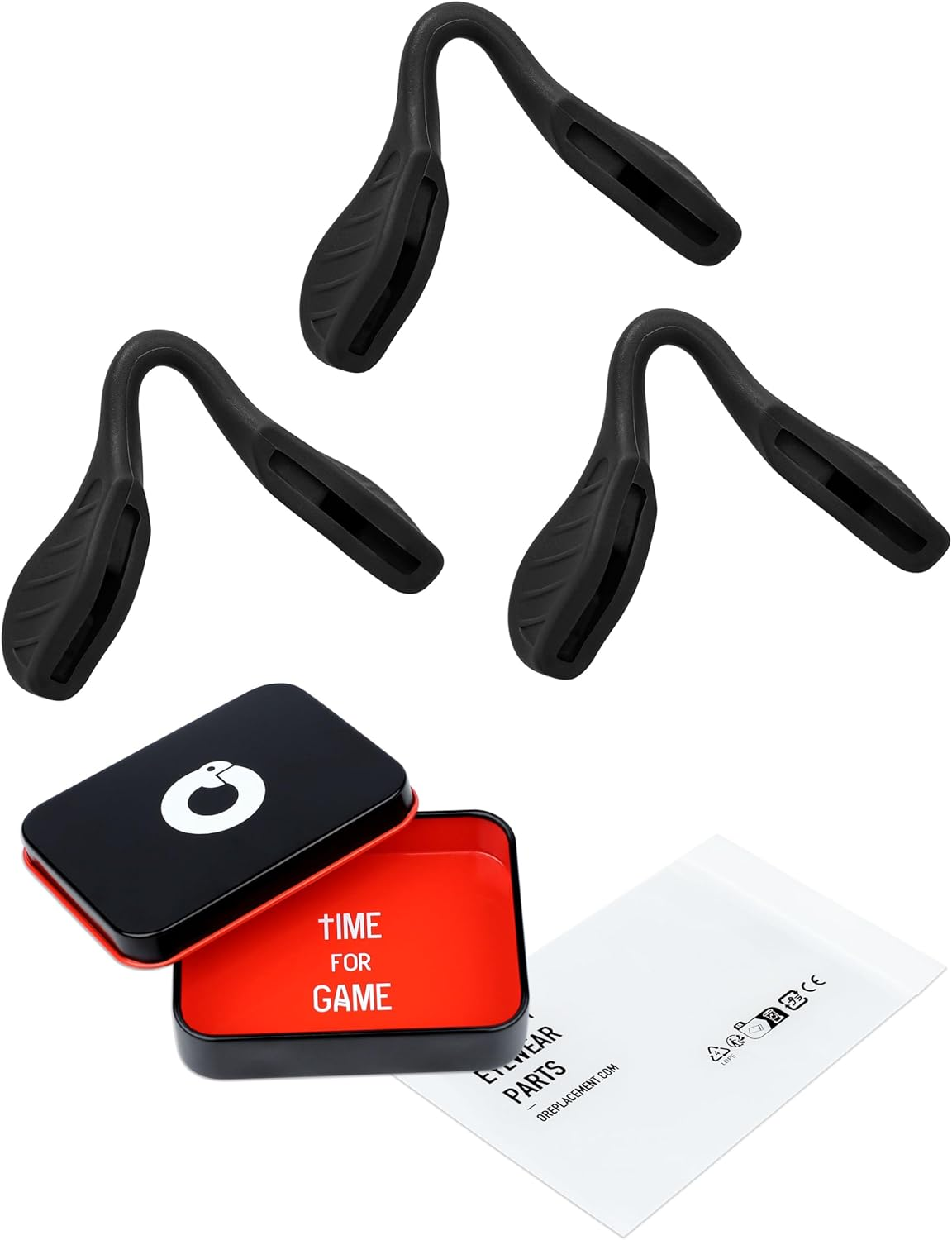 OWORK 3 Pairs Ultra Soft Silicone Sunglass Nose Pads for Oakley Radar Path/Radar Pitch/Radar Range/Radar Xl/Radar Edge OO9184, Push-In Anti-Slip Glasses Nose Piece Replacement Kit Black