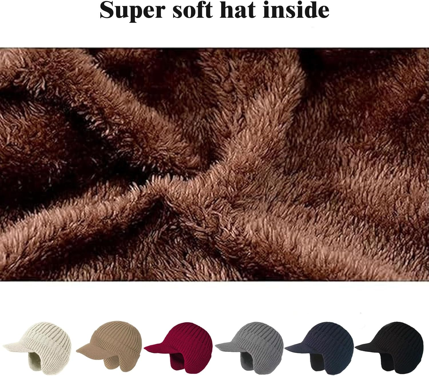 Joyhnny Cozyhead Beanie,Johnny Cozy Head Beanie,Sherum Winter Warm Caps with Brim,Warm Ear Protection Fleece Knitted Hat image number 2