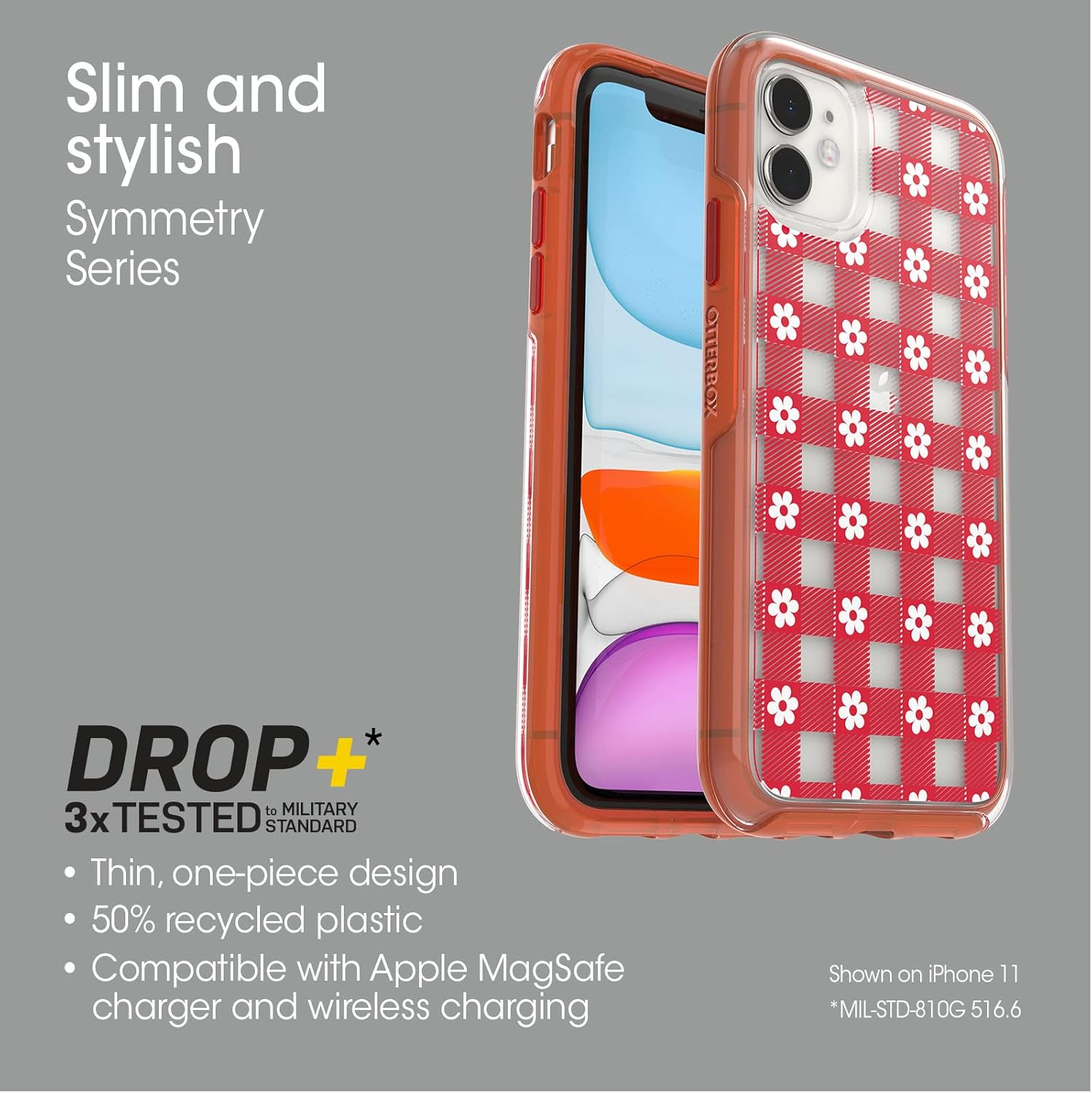 Otterbox Symmetry Series Shockproof and Drop Proof Mobile Phone Protective Thin Case for Iphone 11, Picnic Daisy image number 4