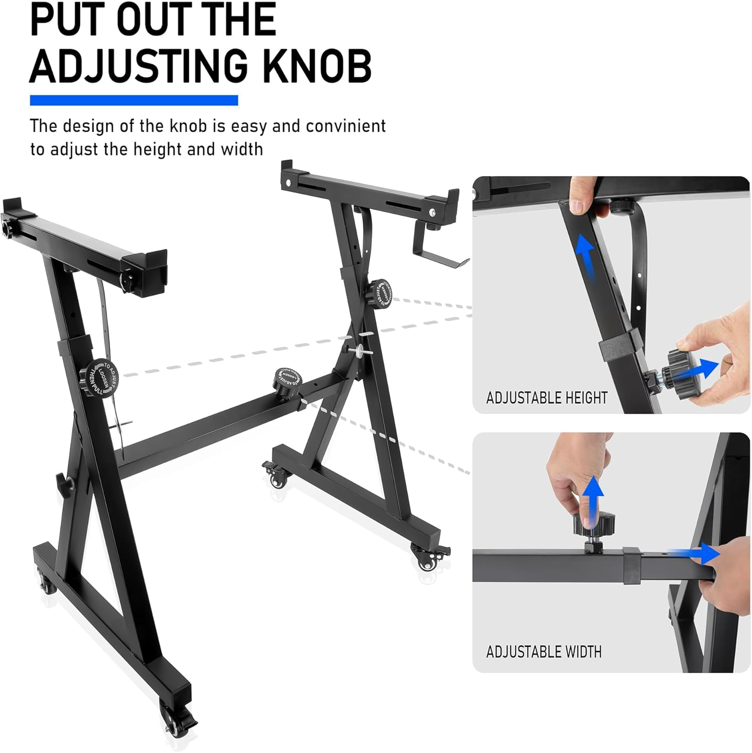 Universal Keyboard Stand, Z-Style Heavy-Duty Piano Stand, Adjustable and Portable Piano Keyboard Stand for 61 and 88 Keys image number 5