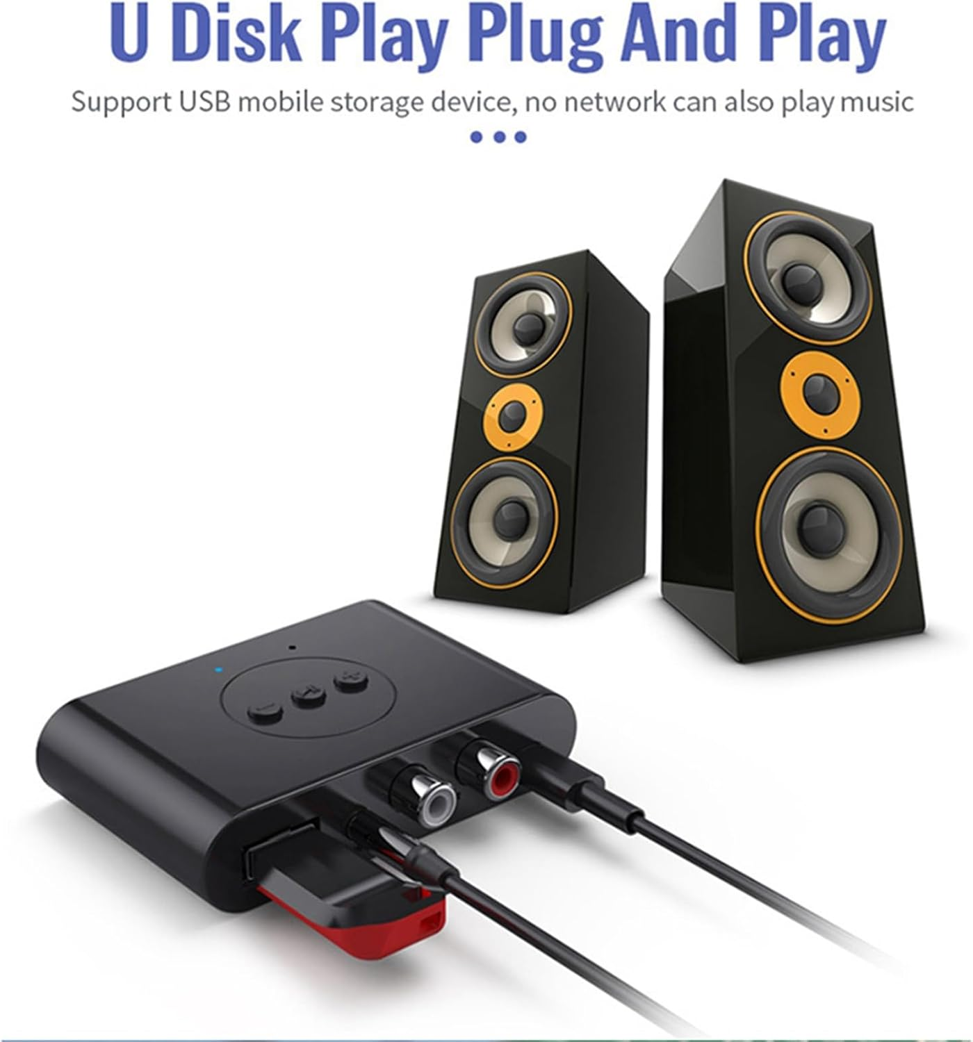 Kaifucy 3X Bluetooth 5.3 Audio Receiver NFC USB U Disk 3.5Mm AUX USB Stereo Music Wireless Adapter for Car Speaker Amplifier image number 4