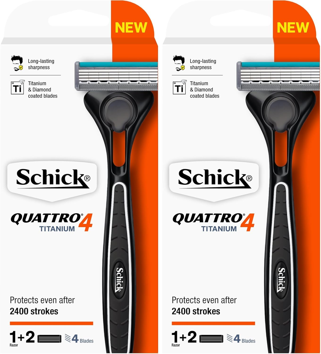 Schick - Quattro Titanium 4 for Men | Razor Blade Refills | 4 Pack | Titanium & Diamond Coated Blades image number 5