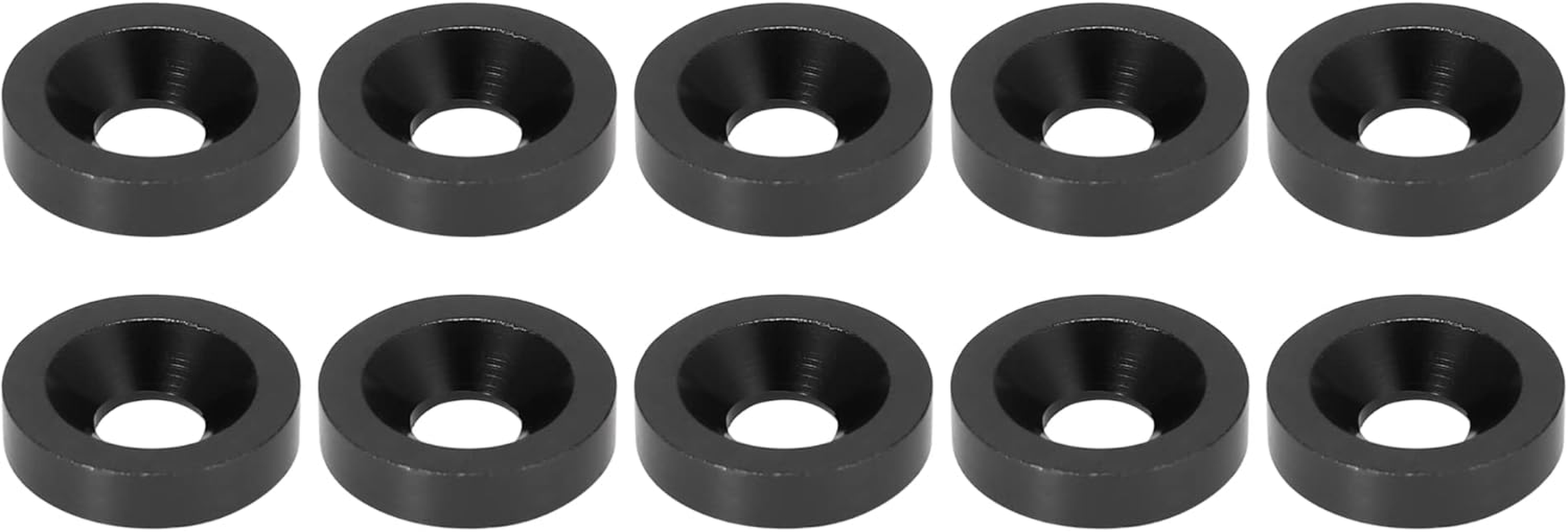 X AUTOHAUX 30Pcs Bumper Mudguard Washer Bolts M6X1.0 Aluminum Alloy Engine Bay Dress up Screw Black - Blue image number 2