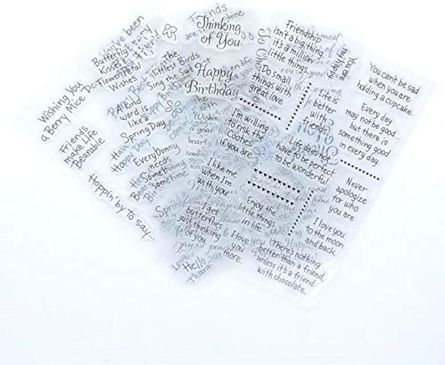 Welcome to Joyful Home 4Pcs/Set Different Sentiments Rubber Clear Stamp for Card Making Decoration and Scrapbooking