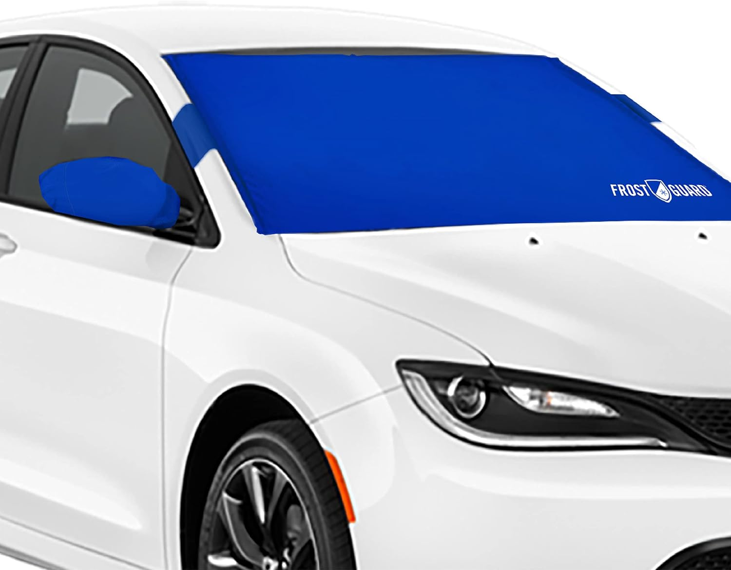 Frostguard plus | Winter Windshield Cover for Ice and Snow, XL Size (Indigo) - Built-In Security Panels, Wiper Blade Coverage + Mirror Covers - Fits XL Size Cars, Trucks and Suvs, 68 X 41 Inches
