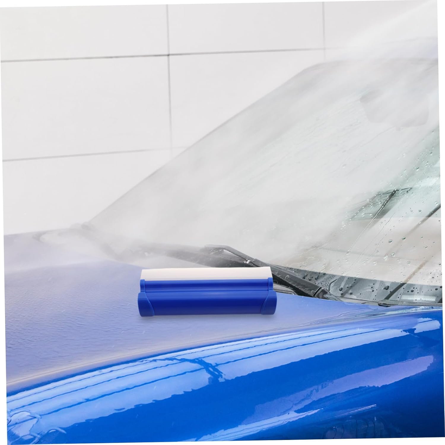 CHILDWEET Car Window Squeegee with Double Row Silicone Blades 20Cm, Non-Scratch Glass Cleaner Tool for Car Side Mirrors and Home Windows, Quick Drying Water Blade for Automotive Exterior Care