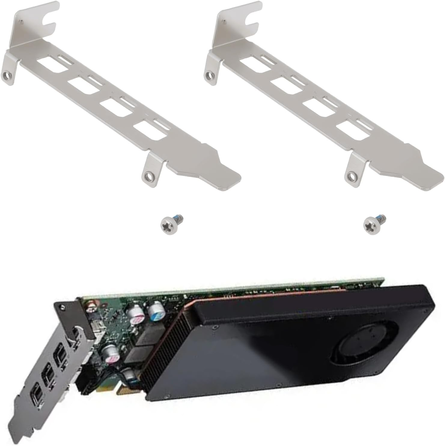 SING F LTD 2PCS Low Profile Graphics Card Bracket Compatible with NVIDIA Quadro K1200 NVS510 P600 P620 P1000 T600 T1000 79.6X18.8Mm with Screws Silver image number 5