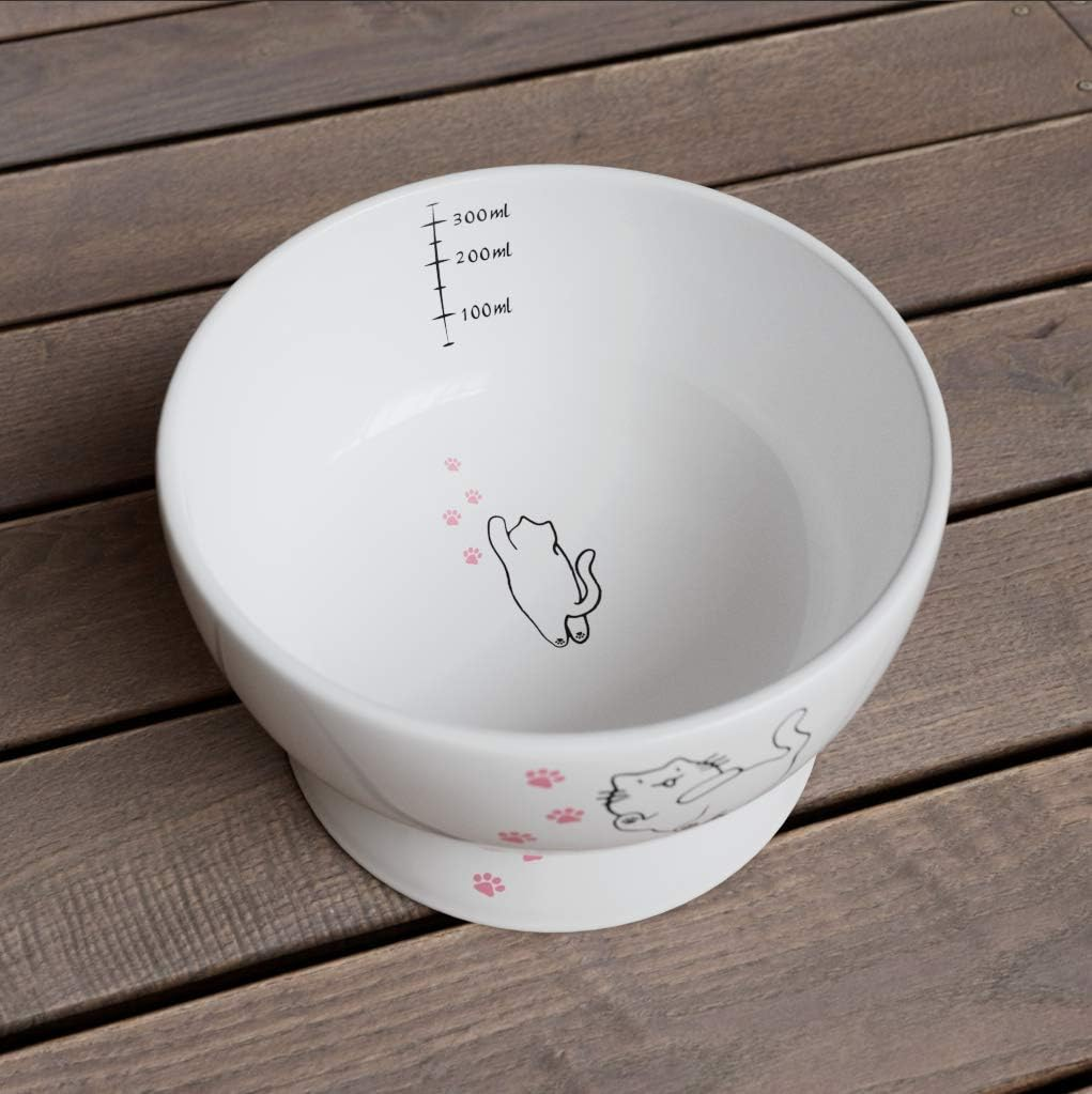 Raised Cat Water Bowl,Elevated, Porcelain Made, Pet Supplies, Backflow Prevention, Stress Free, Safety Choice for Your Pet, Superior for Drinking Water image number 4