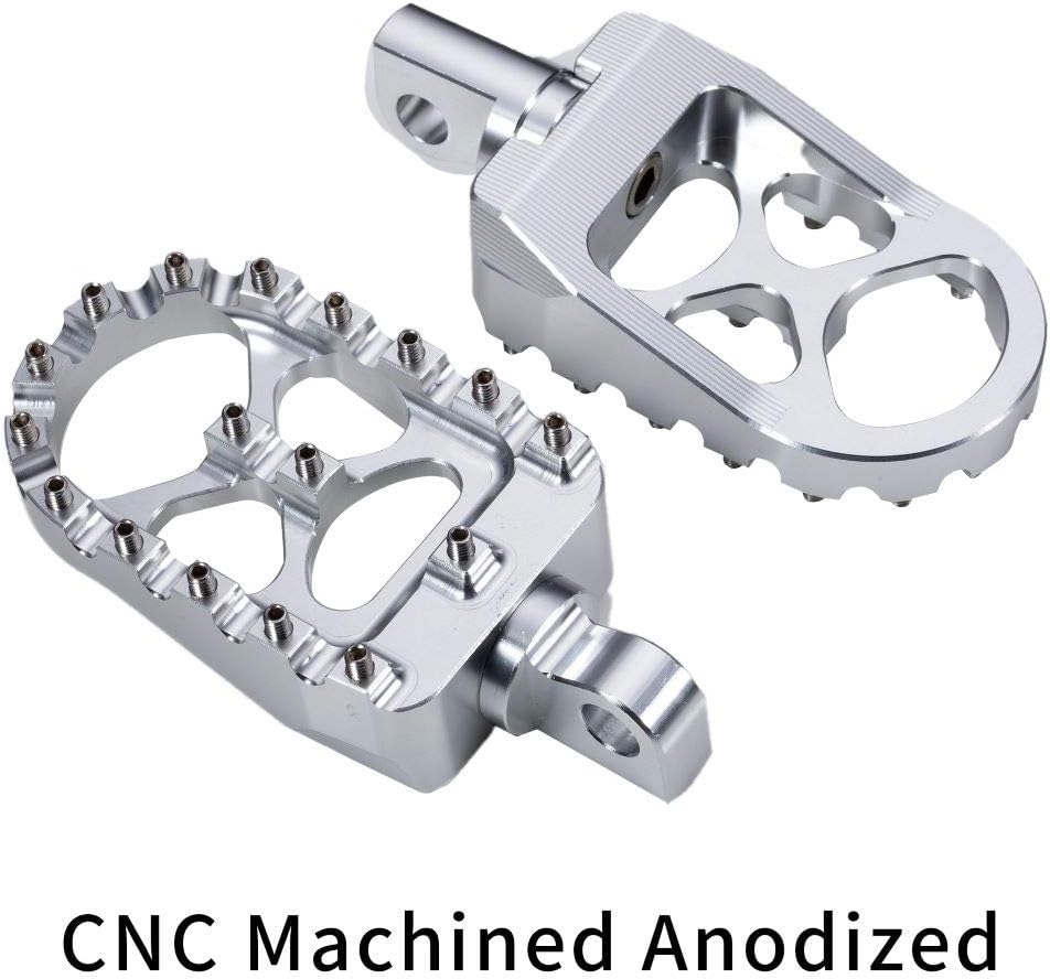 CNC Wide Foot Pegs 360&deg; Roating MX Chopper Bobber Style for Harley Dyna Sportster Fatboy Iron 883,Silver image number 1