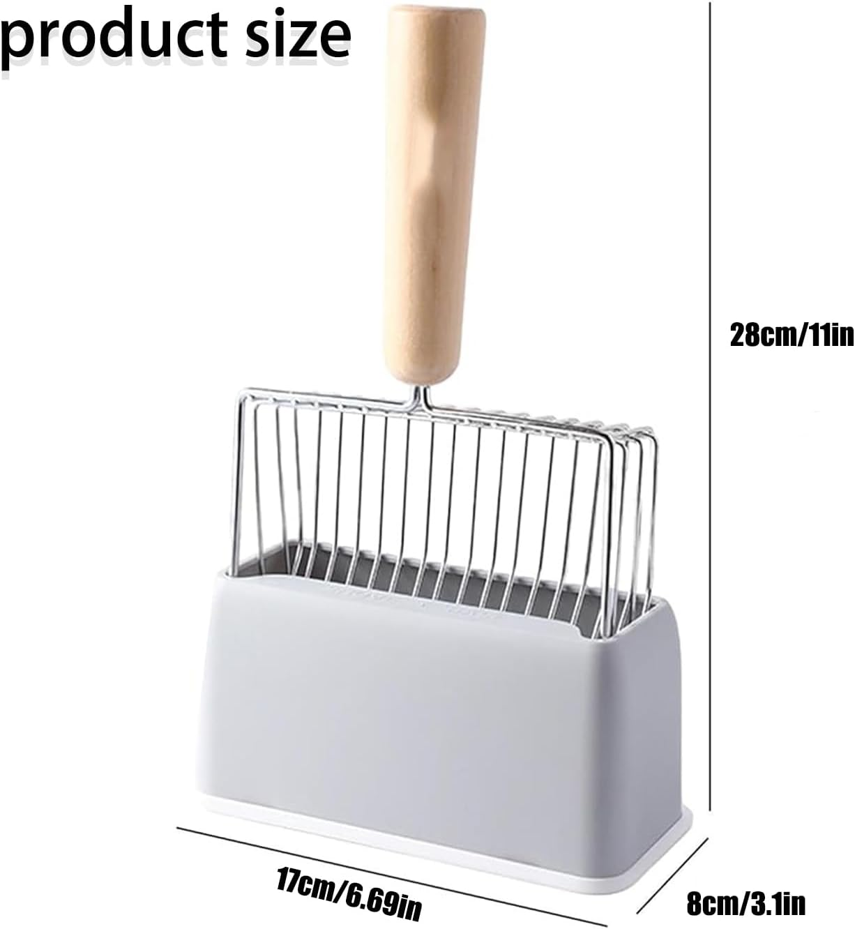 Kitty Litter Scoop ， Cat Litter Scoop Cat Litter Scoop with Holder for Reduces Dust Fast Sifting, Grey (Grey) image number 5