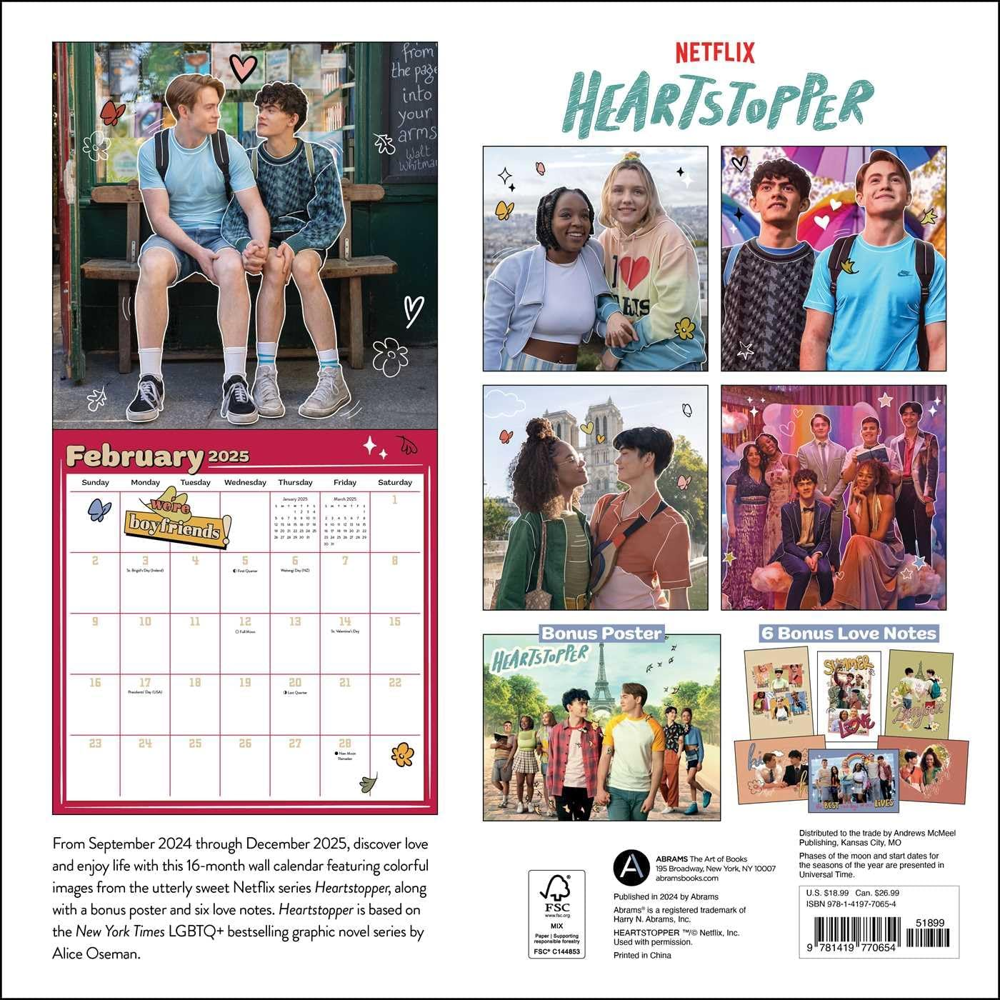 Heartstopper 16-Month 2024-2025 Wall Calendar with Bonus Poster and Love Notes image number 6