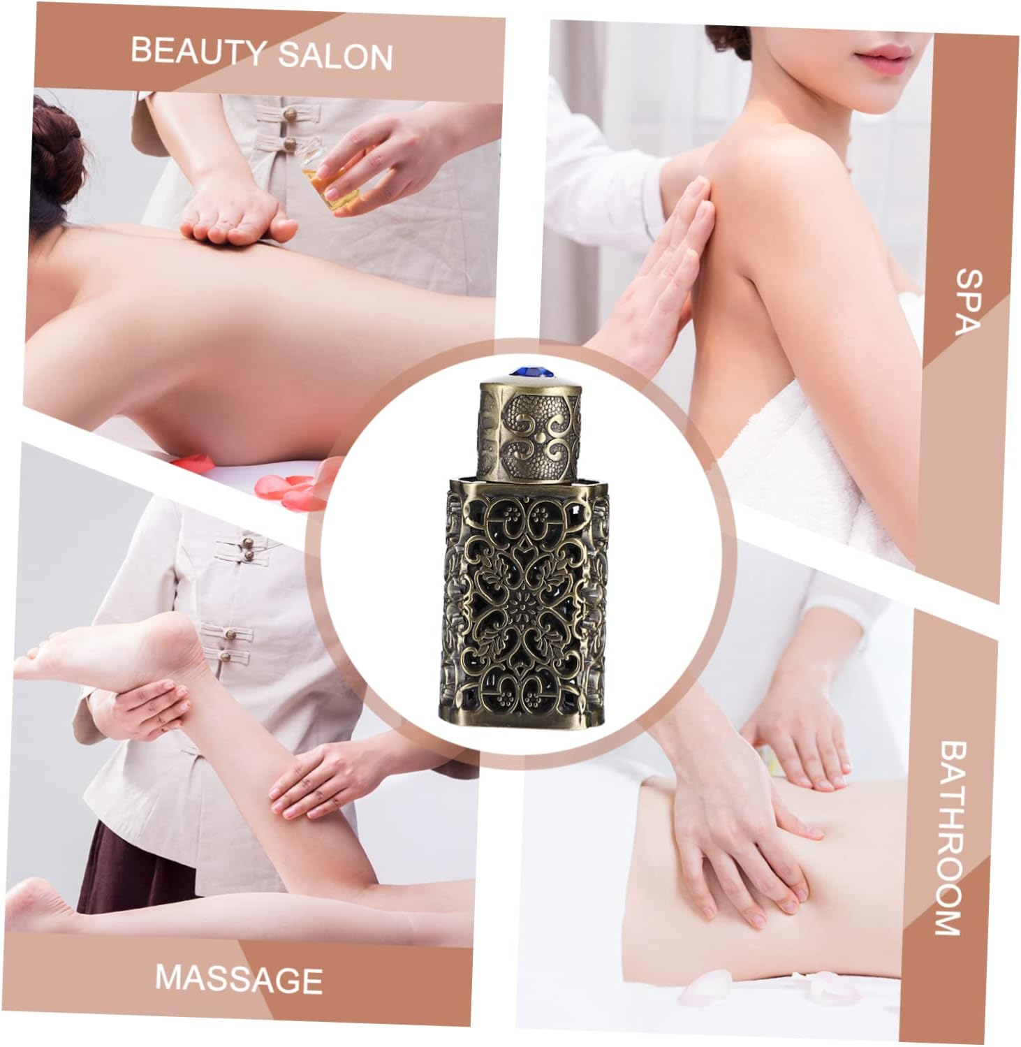 3Pcs Hollow Flower Engraving Essential Oil Spray Bottle Leak Perfume Dispenser for Travel Camping Crafts Aromatherapy image number 6