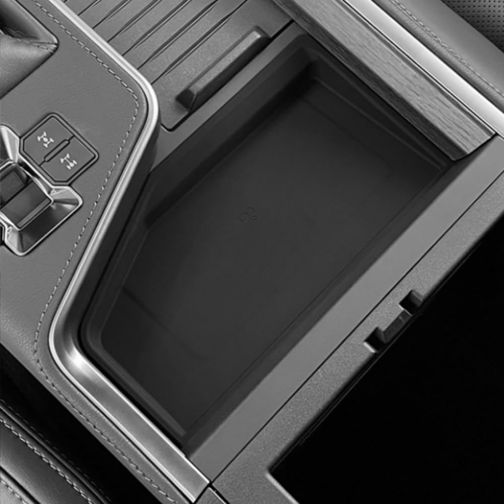 1PCS Black Center Console Wireless Charging Protective Mat,Accessories Silicone Protection Pad Center Console Liner Interior,Non-Slip Silicone Protection Pad image number 1