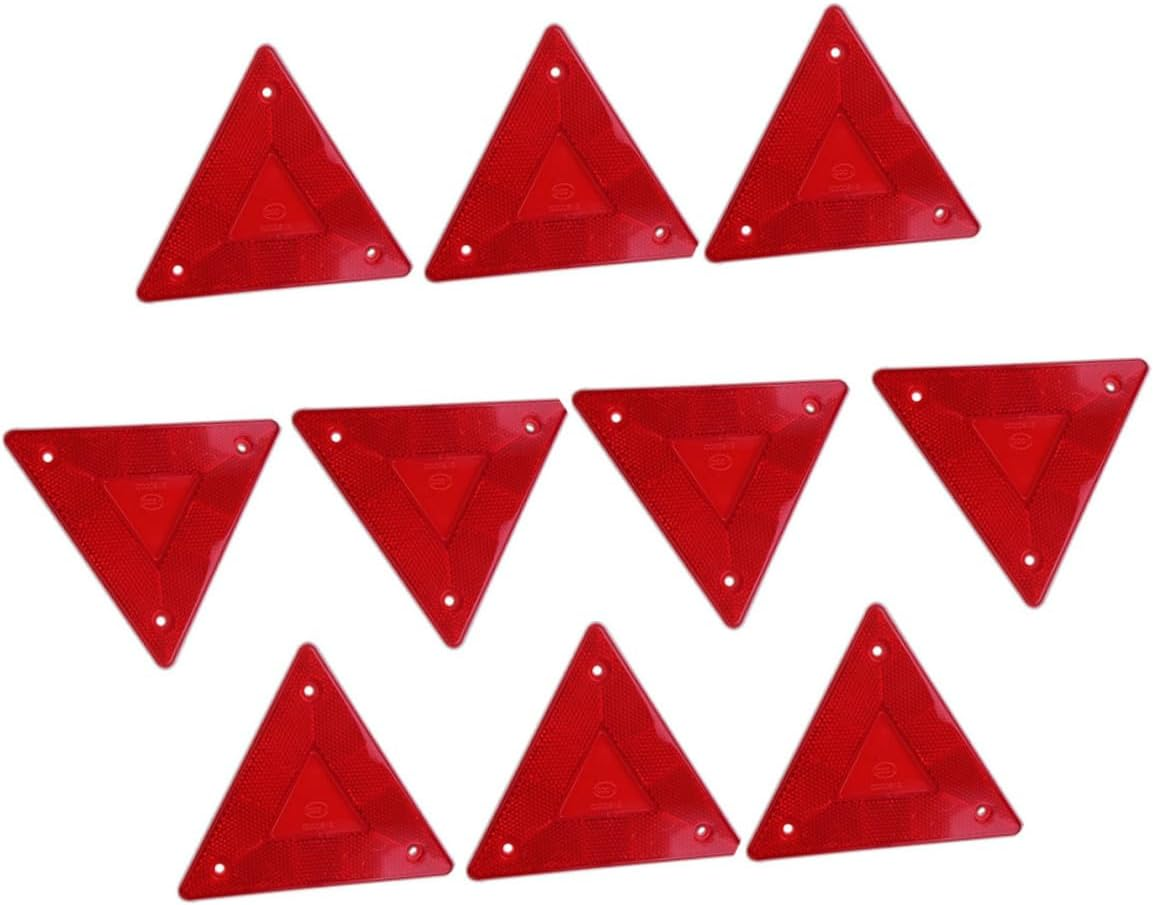 10Pcs Car Reflectors Truck Plastic Warning Sign Reflectors for Vehicle Safety at Night Rainy Roads image number 3