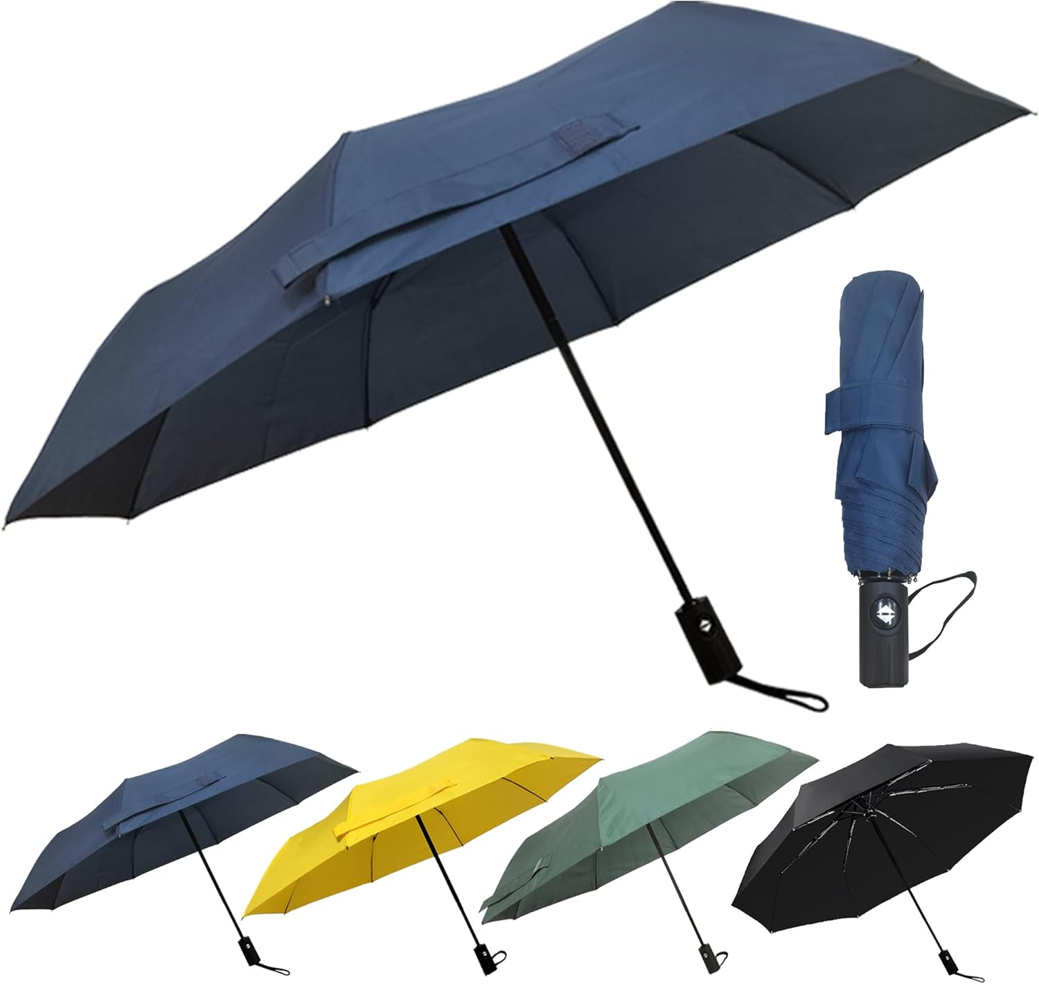 Windproof Travel Umbrella Sturdy Fiberglass Frame Compact Umbrella Auto Open Close Portable UV Protection Umbrella for Travel Something for Everyone