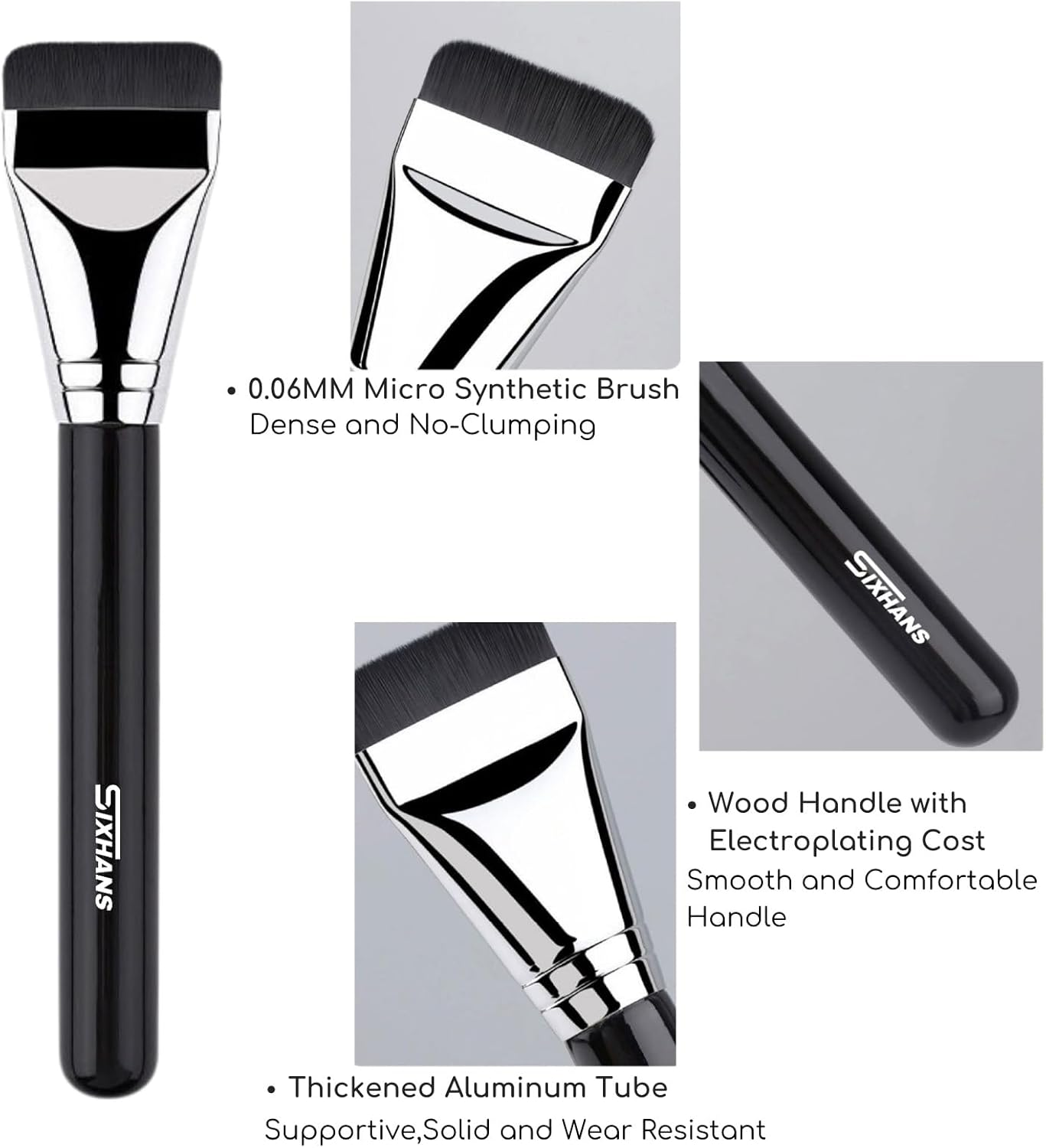 Flat Foundation Brush Rubycell Sponge & Mixing Palette Makeup Tool Couple Set- Ideal for Liquid Foundation,Ultra-Soft Seamless Blender for Flawless Natural Makeup,Minimized Absorb,Long-Lasting image number 3