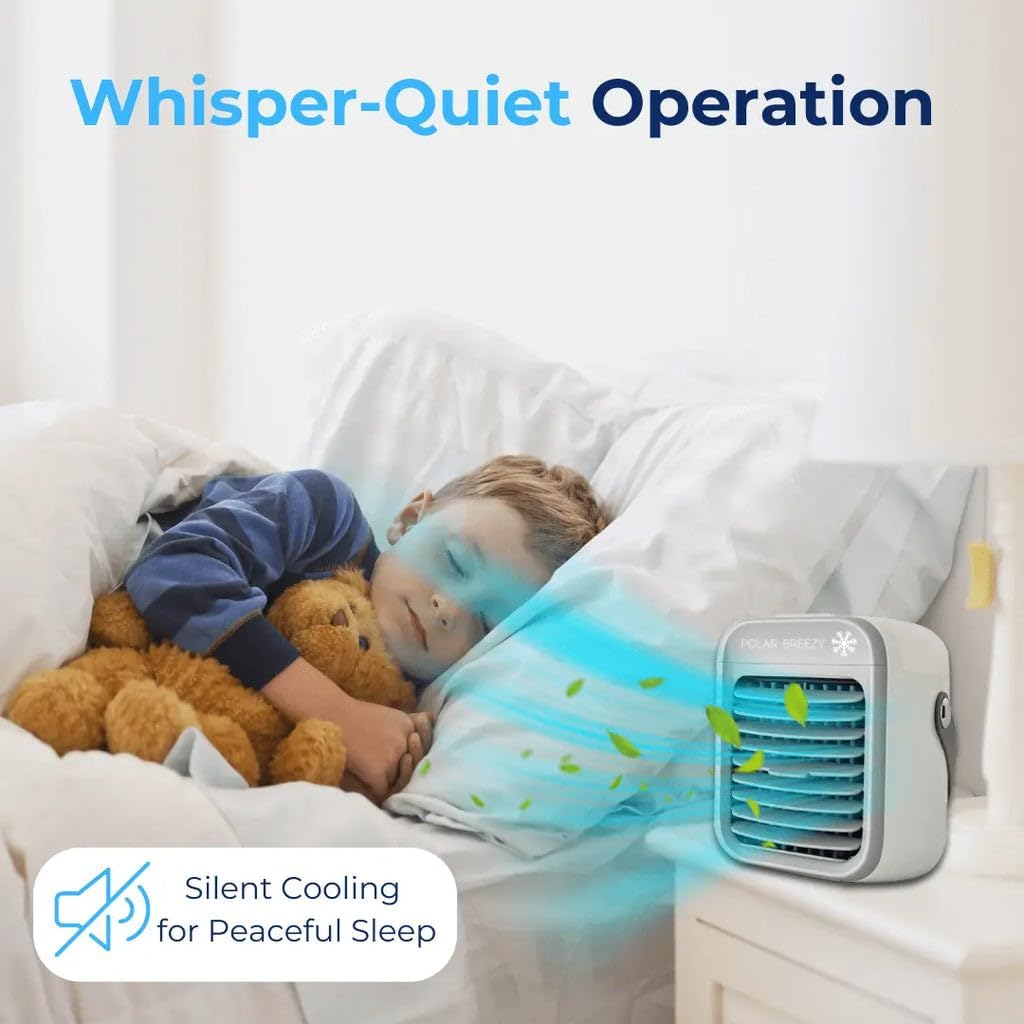 Air Conditioning,New Mini Desktop Air Cooler, Portable Room Air Conditioning with Night Light, Air Cooler for Home Room Camping Car Office with USB Connectivity (White) (1) image number 3