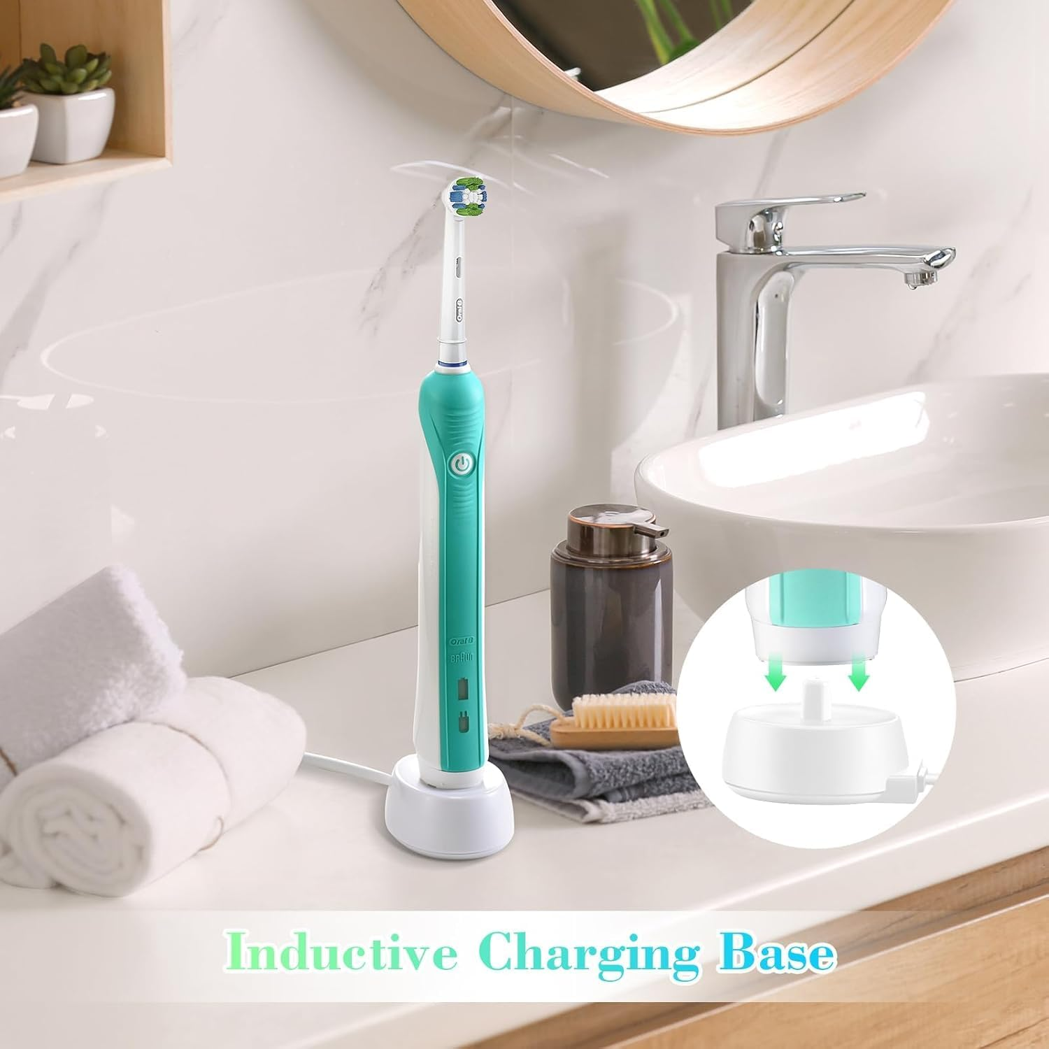 Electric Toothbrush Charger for Braun Oral-B 3757 Charger, Replacement Chargers for Oral B 3757 for B-Raun Oral B D36 D12 Oralb Pro 600 1000 4000 5000 7000, Braun 370, Genius 8000N 9000N image number 2