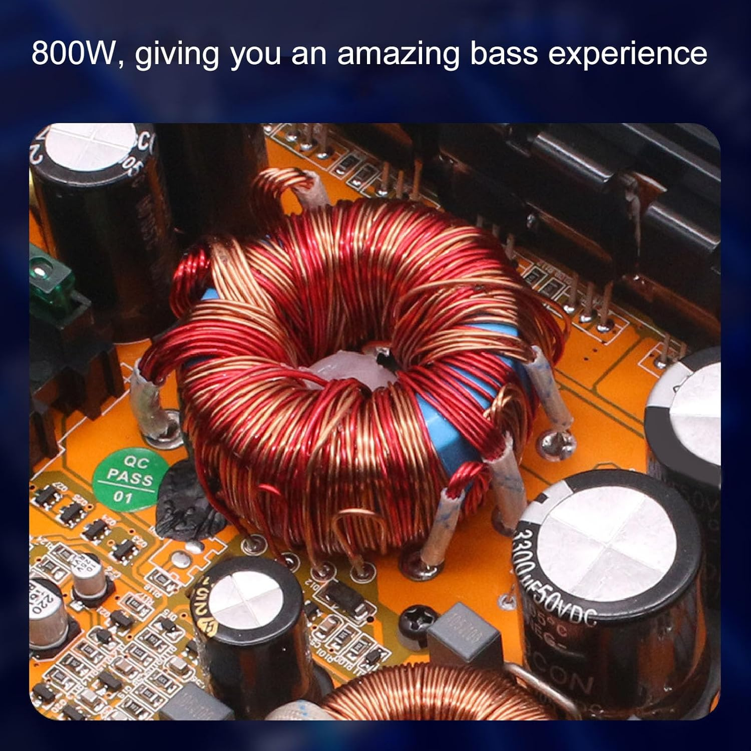 Under Seat Active Car Subwoofer, 10In 800W Slim Underseat Powered Truck Subwoofer with LED Atmosphere Light for Cars and Trucks, Excellent Heat Dissipation (Blue) - Colourful Ambient Light With App Control image number 4