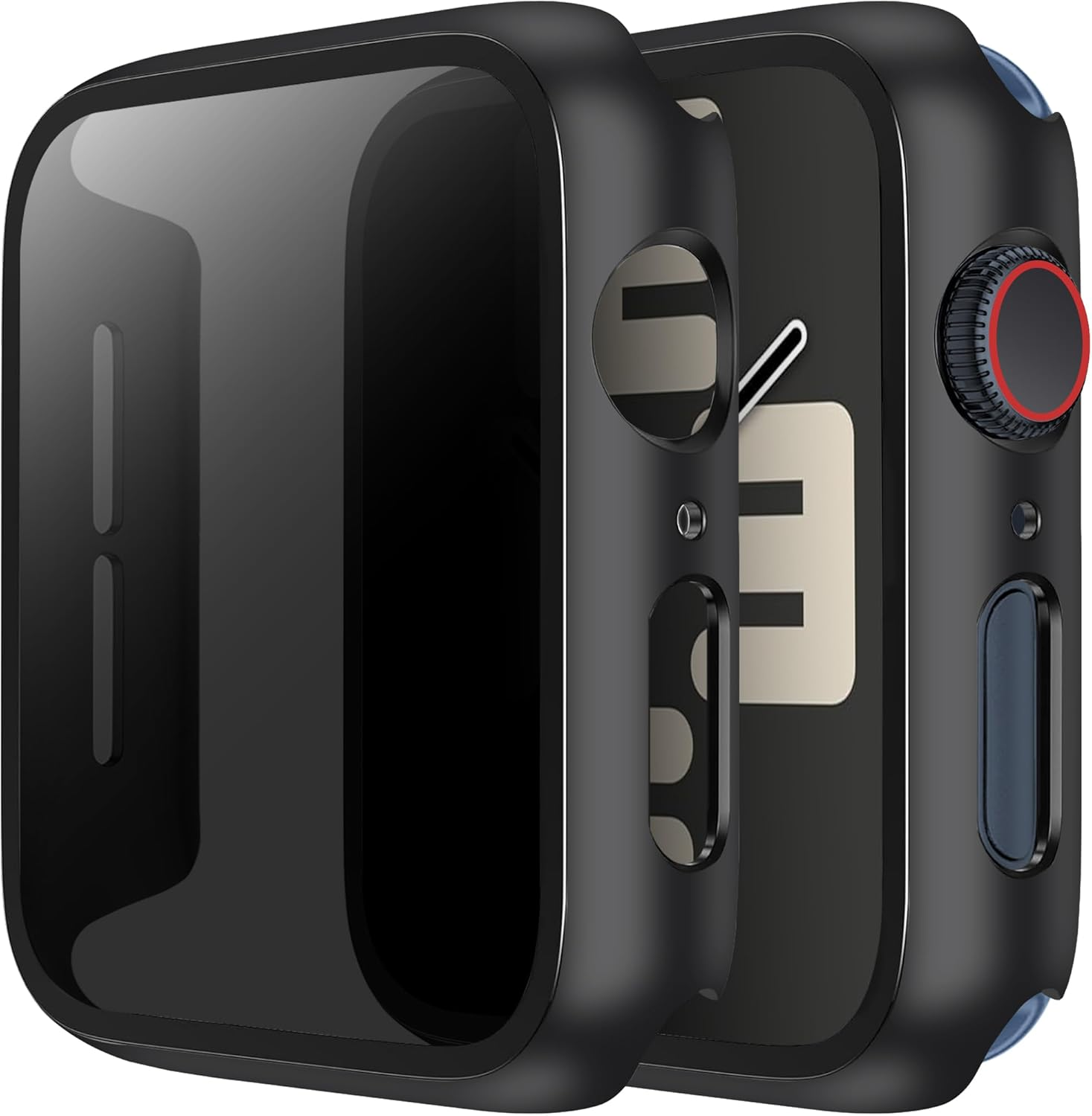 LINTEKER 2 Pack for Apple Watch 46Mm Case with Privacy Screen Protector, [Anti-Peeping] Ultra-Thin Protective Cover for Apple Watch Series 11 (2025) / Series 10 46Mm, Carbon Fiber