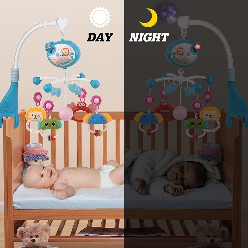 Baby Crib Mobile for Crib with Music and Lights, Remote,Moon and Star Projection, Baby Crib Toys for Boys Girls image number 2