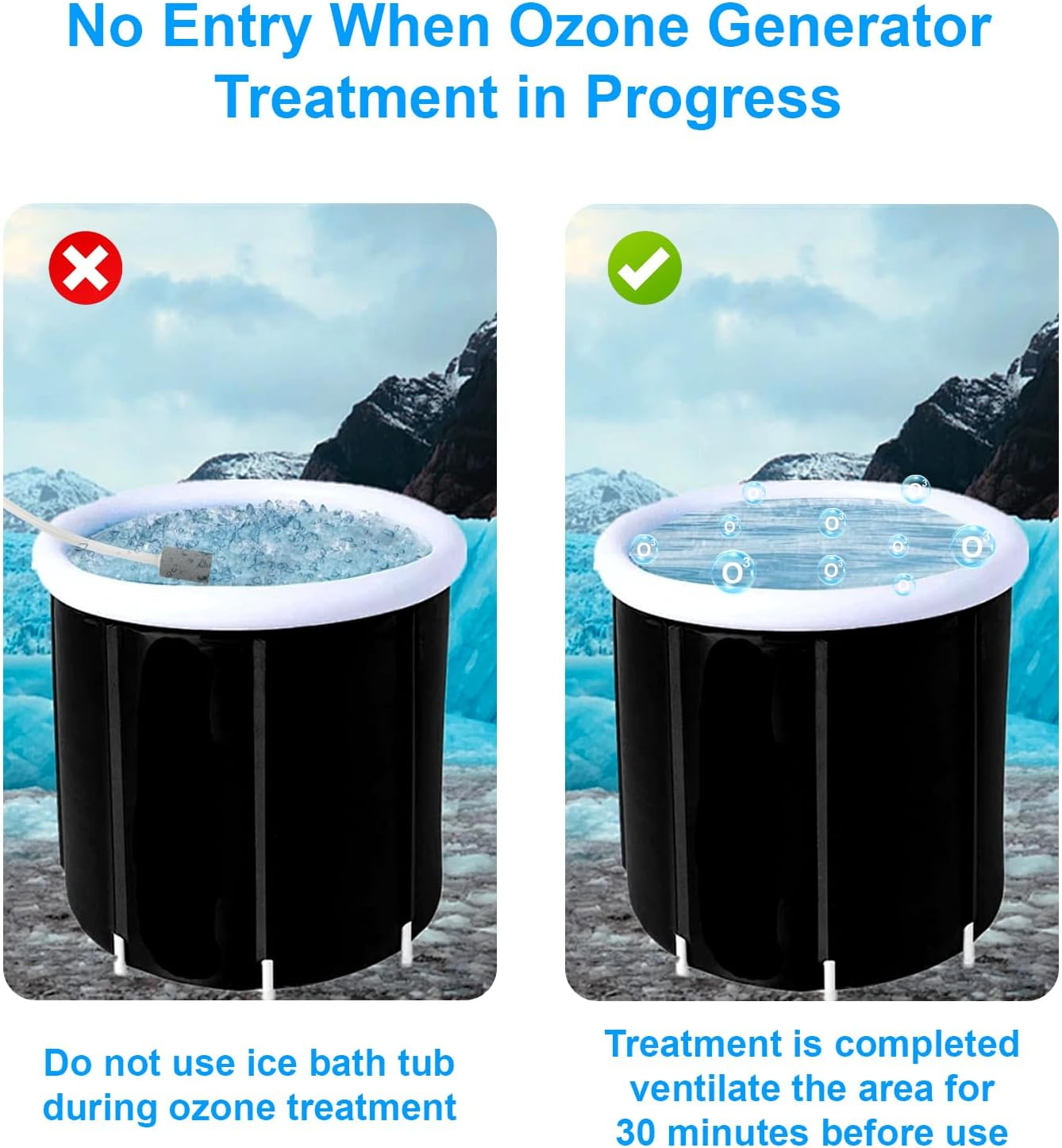 GUSUCIN Ozone Generator for Cold Plunge Tub Ice Bath, 1000Mg/H Ozone Generator with Timer for Ice Bath Tub, Ice Bath Cold Plunge Accessories, Keep Ice Bath Tub Clean for Longer image number 2