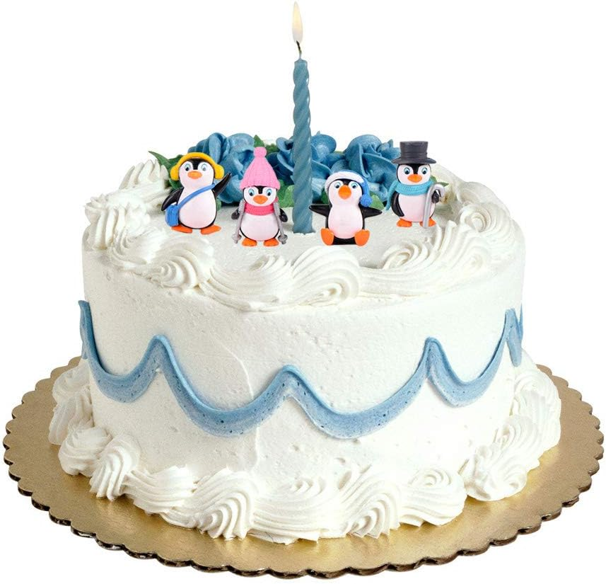 Jem 4Pcs Cute Landscape Penguin Ornament, Penguin Garden D&eacute;cor Figurine, Mini Figure Collection Playset, Penguin Cake Topper image number 1