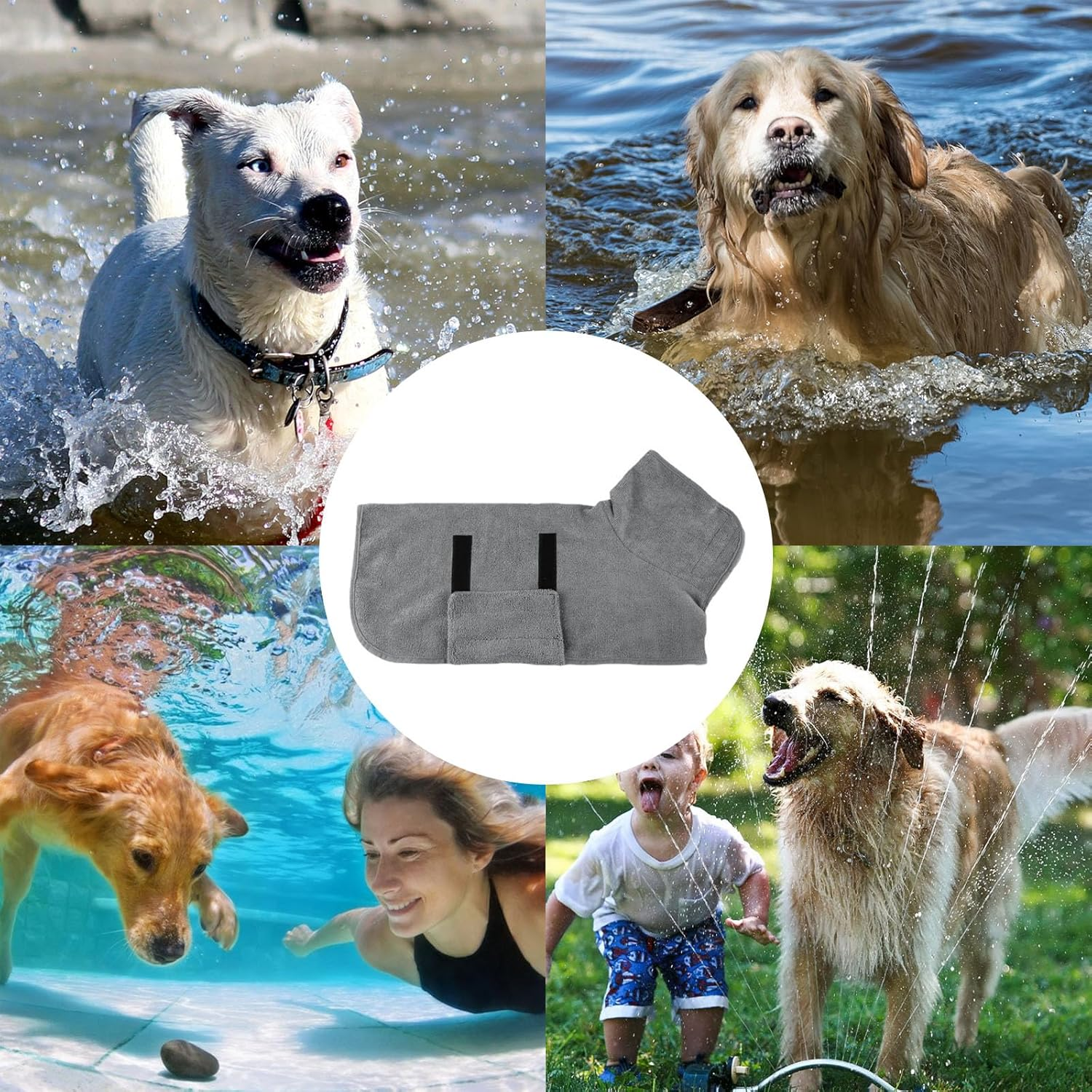 Microfibre Dog Bathrobe, Dog Bathrobe for Dogs, Extra Absorbent and Quick Drying with Velcro Fastening, Dog Bathrobe for Medium and Small Dogs, XS image number 5