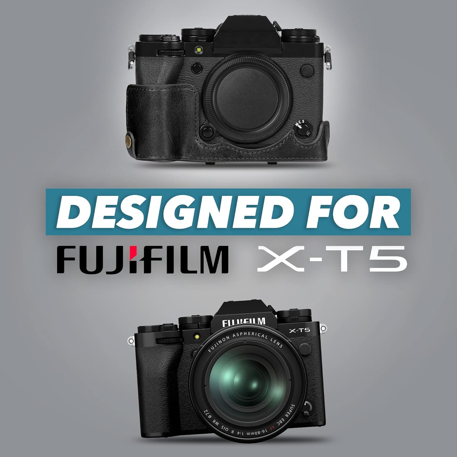 Megagear Ever Ready Genuine Leather Camera Case Compatible with Fujifilm X-T5 image number 3