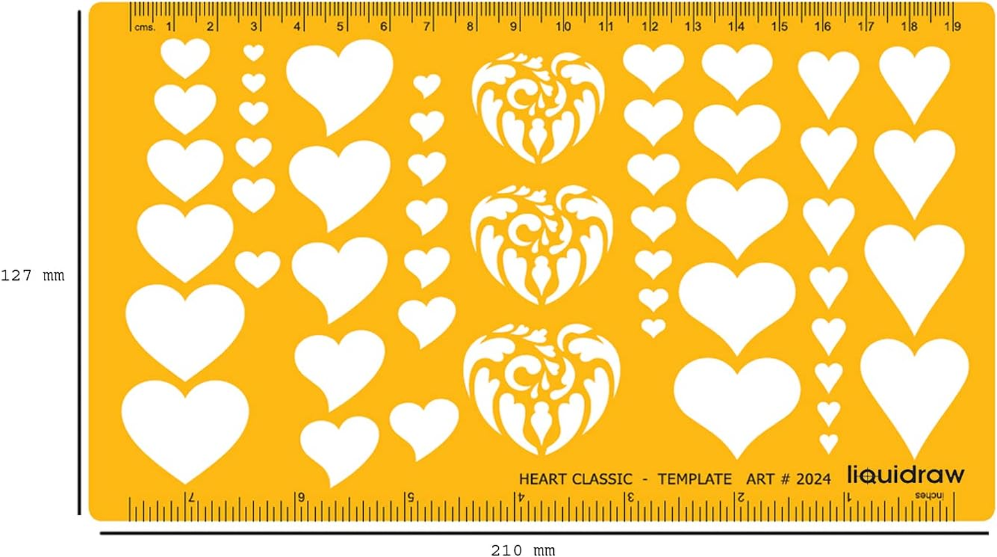 Liquidraw Jewellery Design Templates Stencil, Jewellery Making Template Stencils - Hearts image number 1