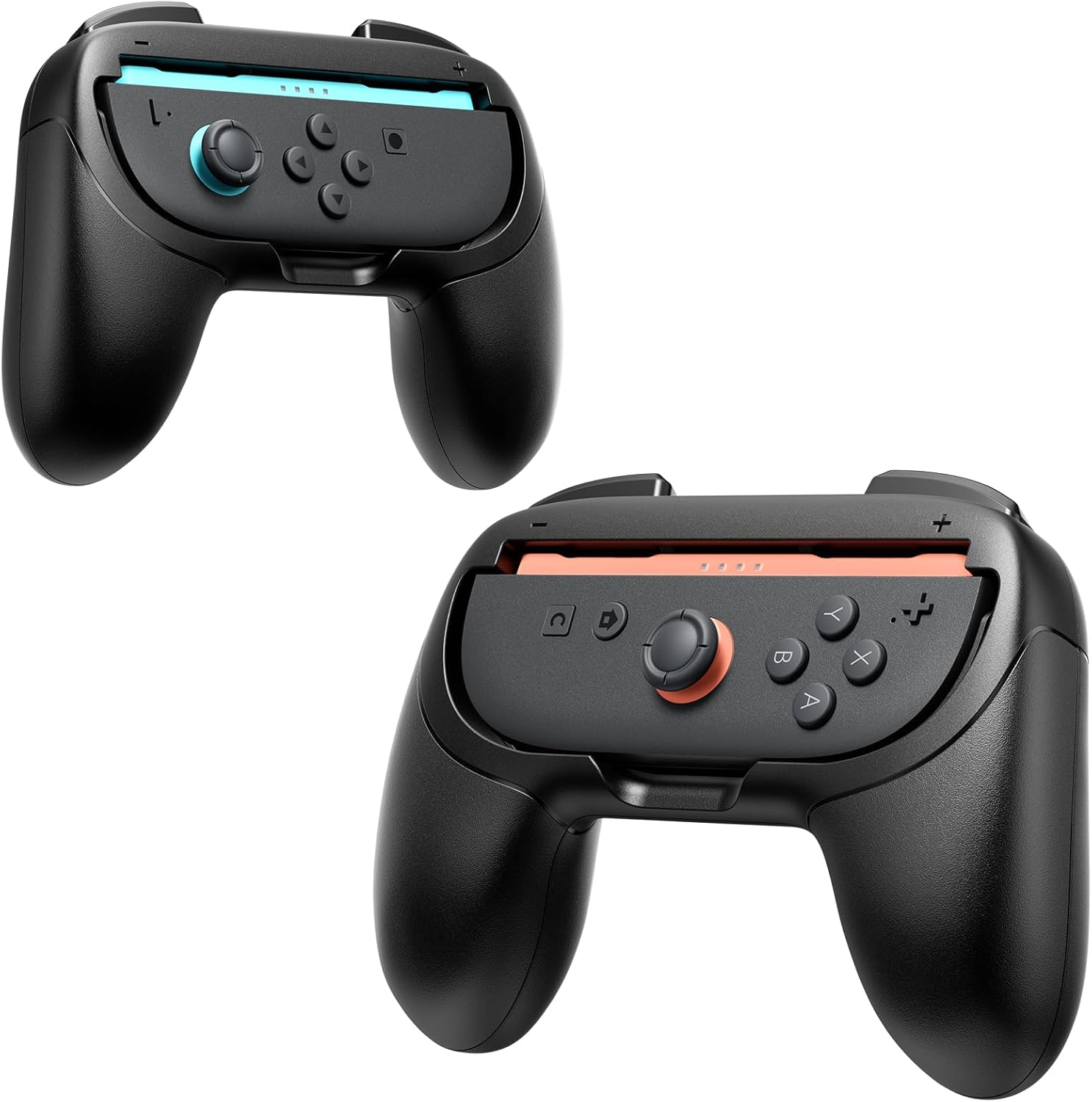 JSAUX 2-Pack Grip Compatible with Joycon Nintendo Switch 2 (2025) Controllers, Handle Hand Grip Case Kit for Joy Cons (Black) image number 2