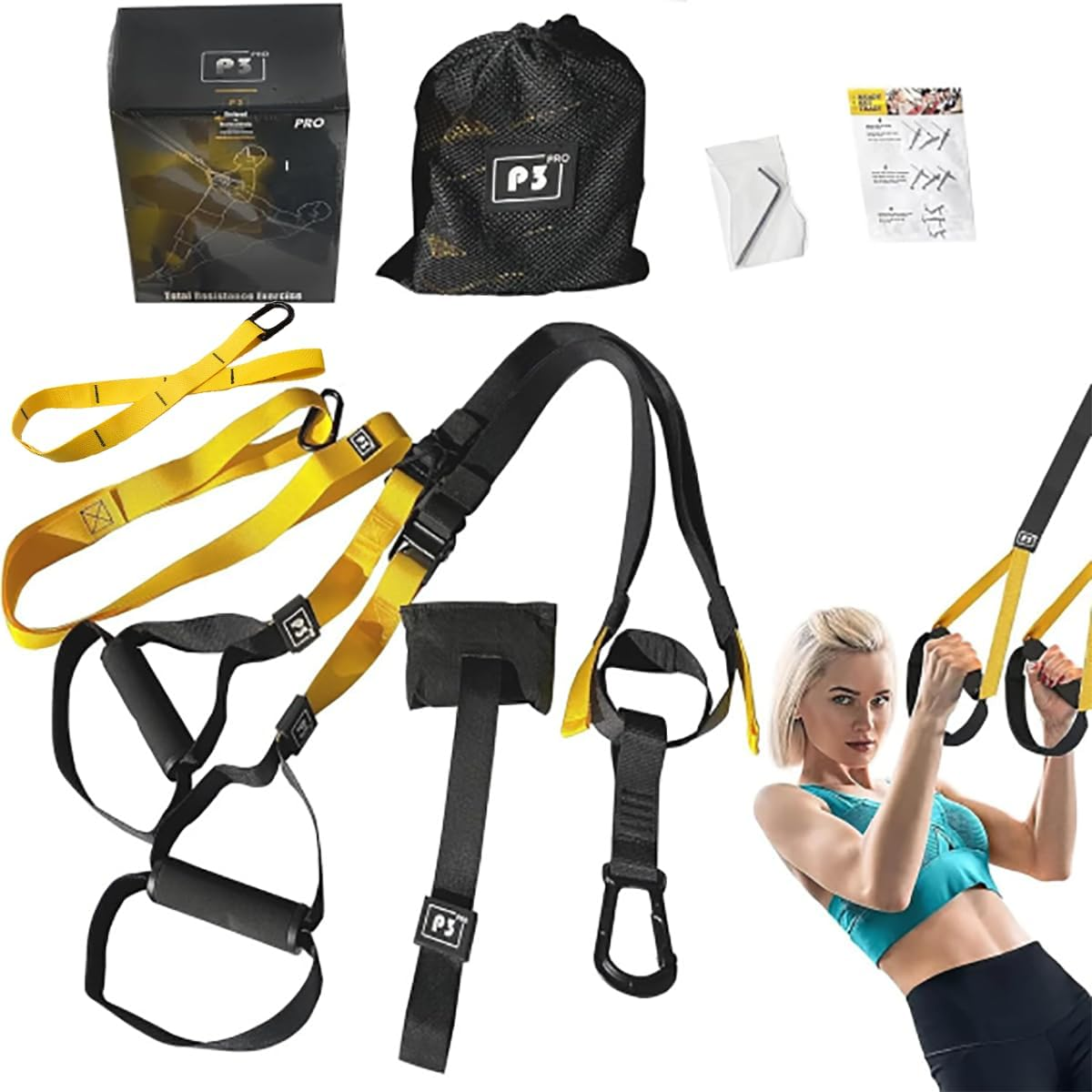 CLOUDSEASON Versatile Suspension Trainer Kit &ndash; Sling Trainer with Carrying Bag 450Kg Max Load Outdoor & Home Gym for Pull-Ups Push-Ups Core Training &Yoga image number 6