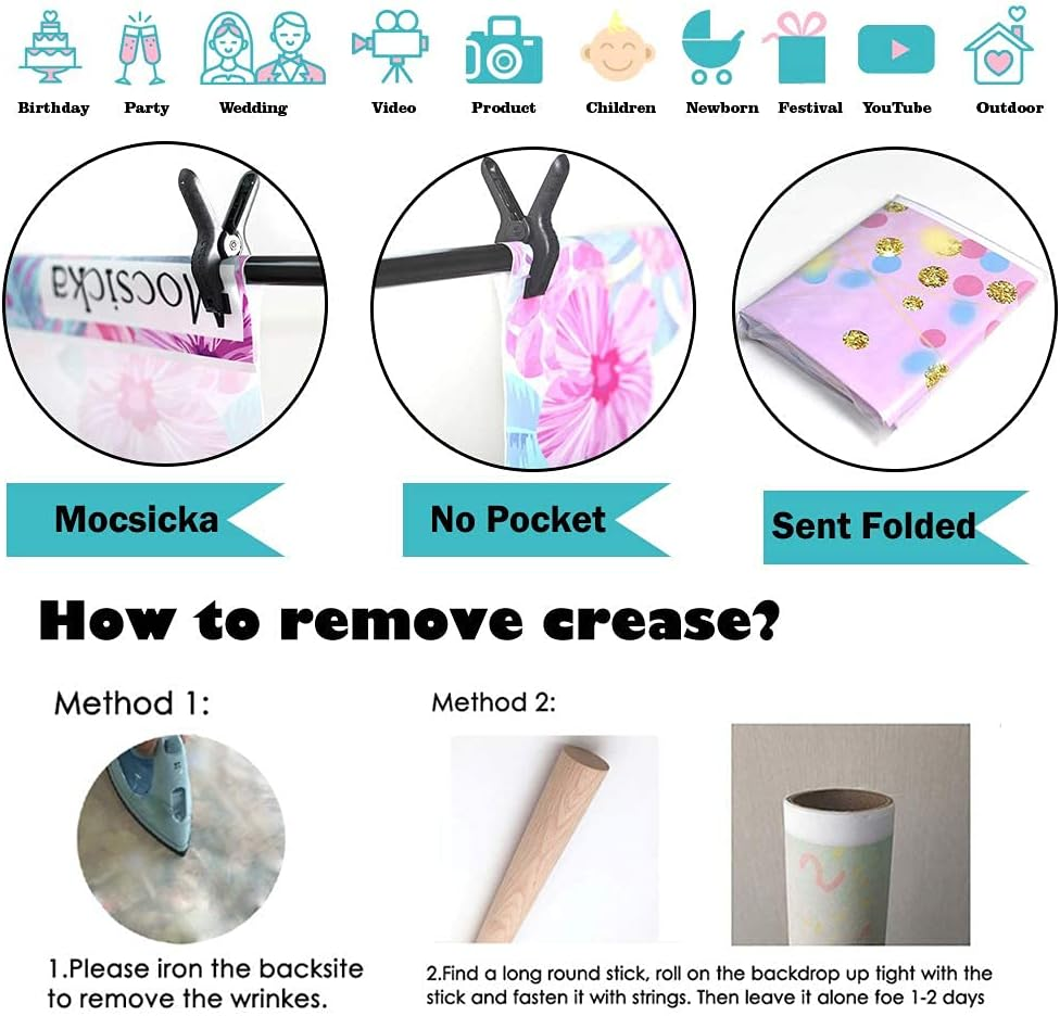 Mocsicka Christmas Window Backdrop Santa Gifts Bear Christmas Window Decorations for Baby Family Kids Indoor Xmas Tree New Year Holiday Photography Background (10X8Ft(120X96 Inch)) image number 1