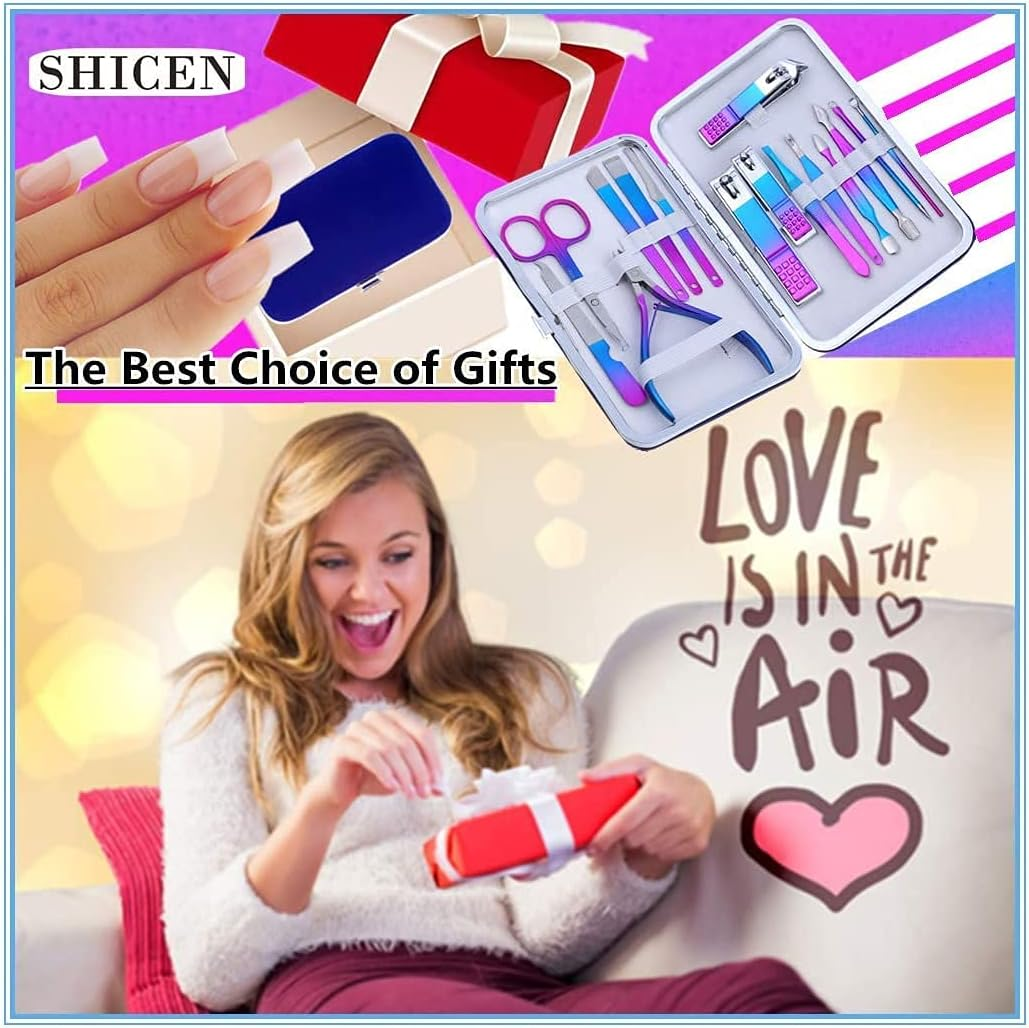 IFAN&trade; Professional Nail Clipper Nail File Nail Cutter 12PCS in 1 Rainbow Stainless Steel Manicure Set Pedicure Combo Facial Care Tools for Household Travel Portable image number 1