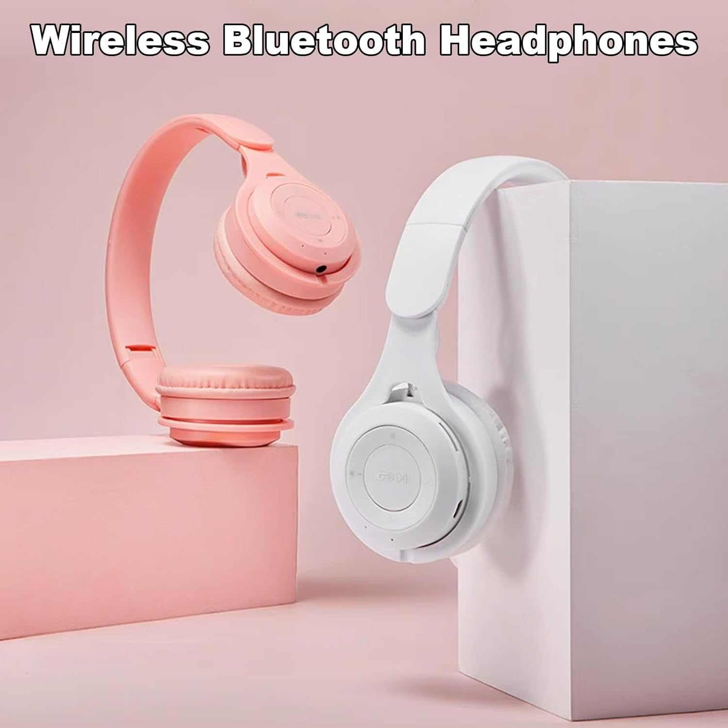 YY KATTY Upgraded Hybrid Active Noise Cancelling Headphones with Transparent Modes Wireless Bluetooth with Mic, Deep Bass,Soft-Earpads Headset Pink image number 1