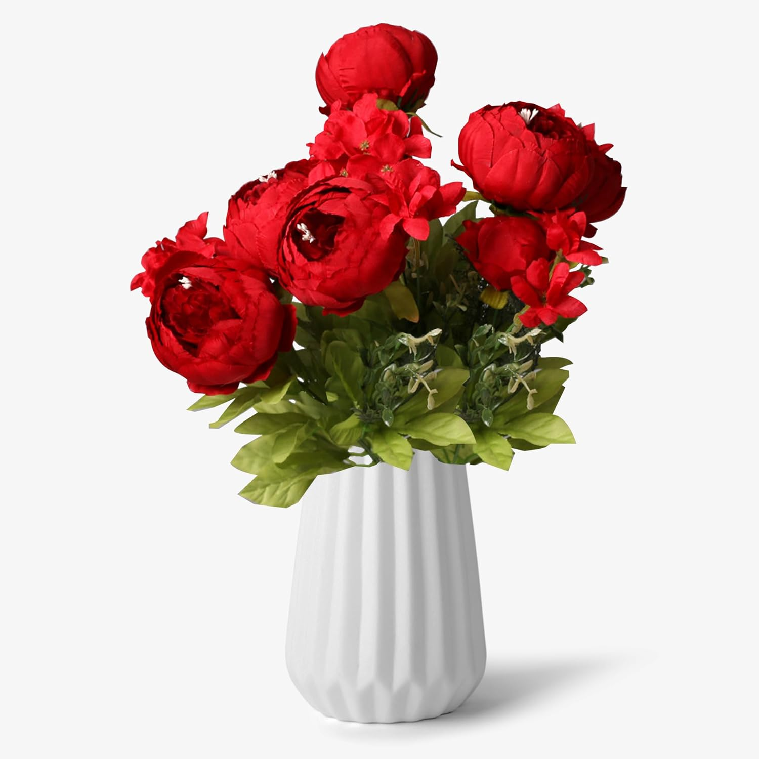 13 Heads Peony Artificial Flowers, Peony Silk Fake Flowers for Wedding Bouquets Decorations Garden Home Party Decor-Purple